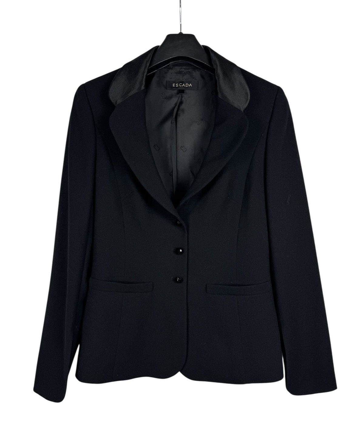 Escada Escada Lana Wool Blazer Silk Collar Satin size DE38 IT44 Size M / US 6-8 / IT 42-44 - 13 Thumbnail