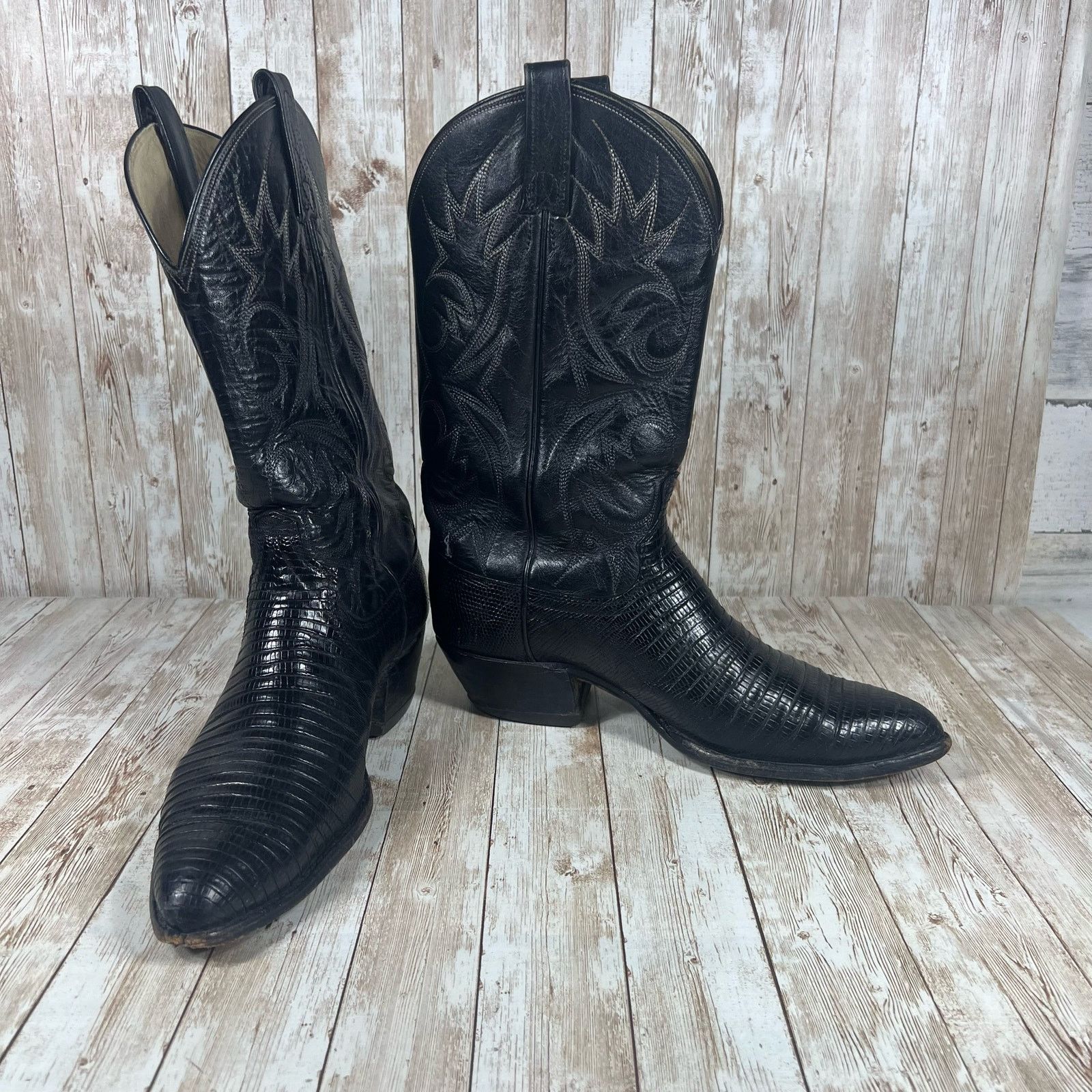 Tony Lama tony lama vintage lizard skin leather cowboy boots Mens 10 Size US 10 / EU 43 - 6 Thumbnail