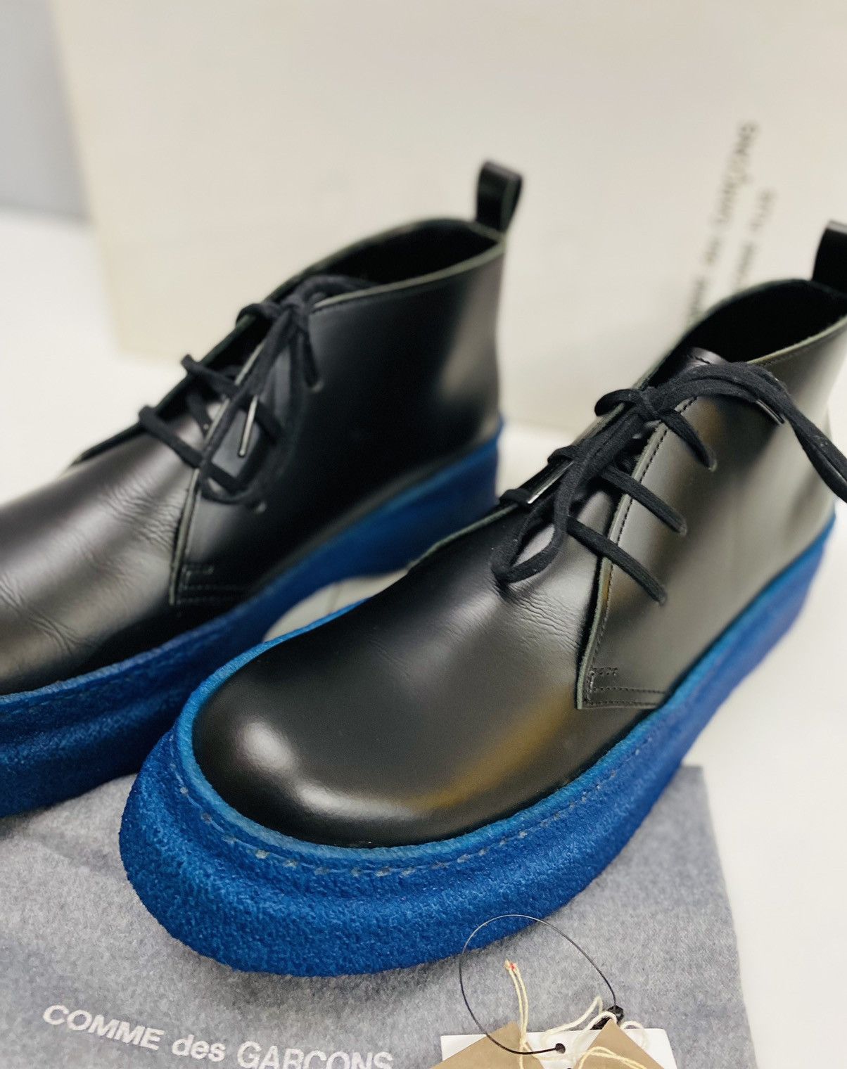 Comme des Garcons Homme Plus CDGHP 🇯🇵 black calf platform gum sole ankle boot 7 25 NEW Size US 7 / EU 40 - 8 Thumbnail