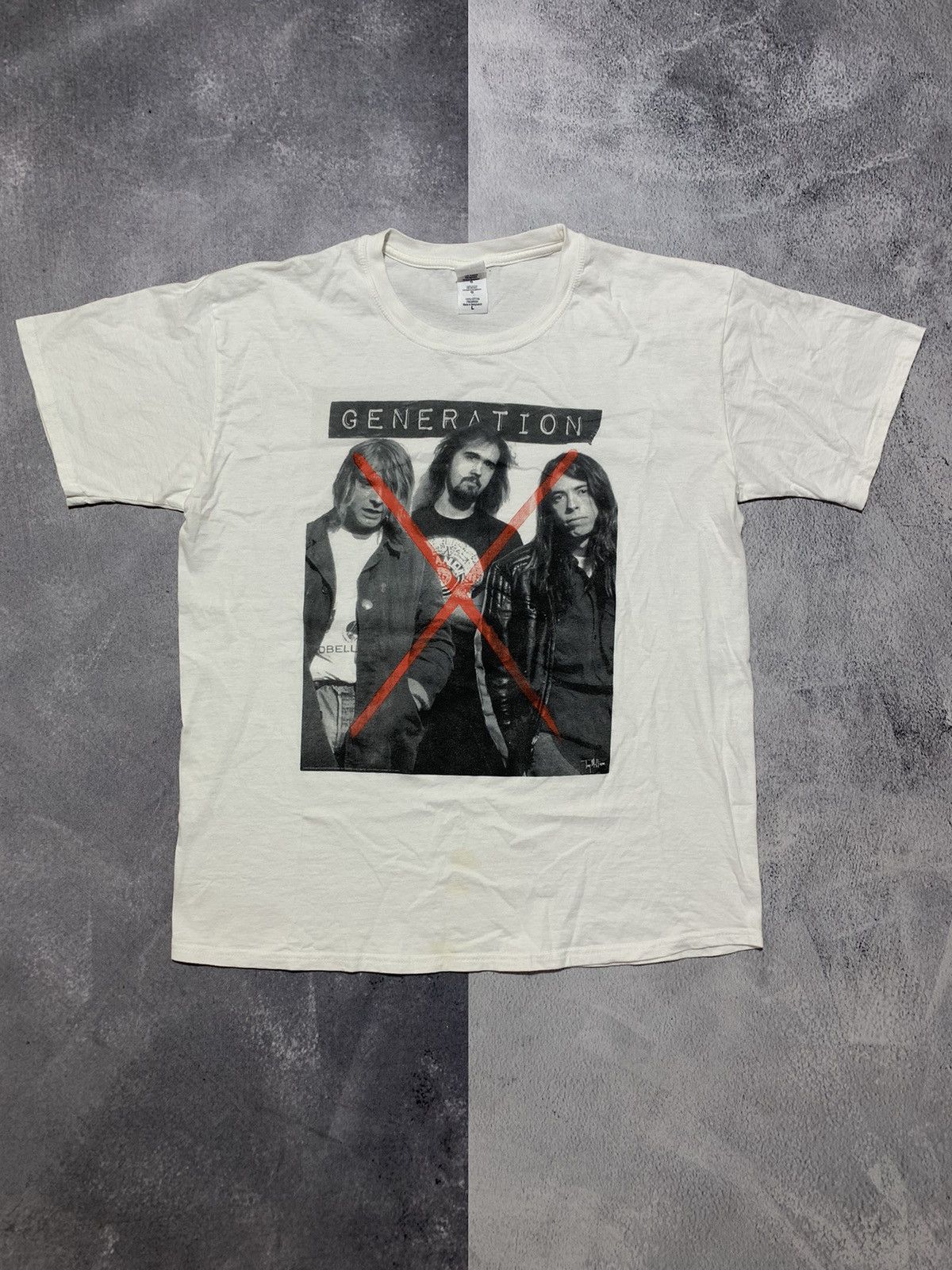 Band Tees × Vintage Vintage Y2K Nirvana trio band tee big logo style size L Size US L / EU 52-54 / 3 - 1 Thumbnail