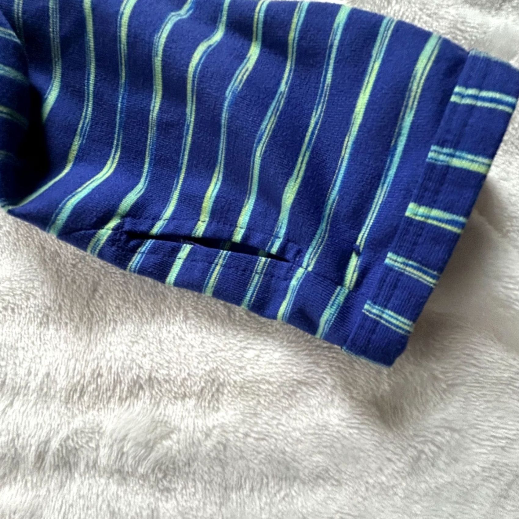 Athleta Athleta Shirt Womens Medium Blue Green Striped Scoop Neck Long Sleeve Stretch Athletic Tops Size M / US 6-8 / IT 42-44 - 6 Thumbnail