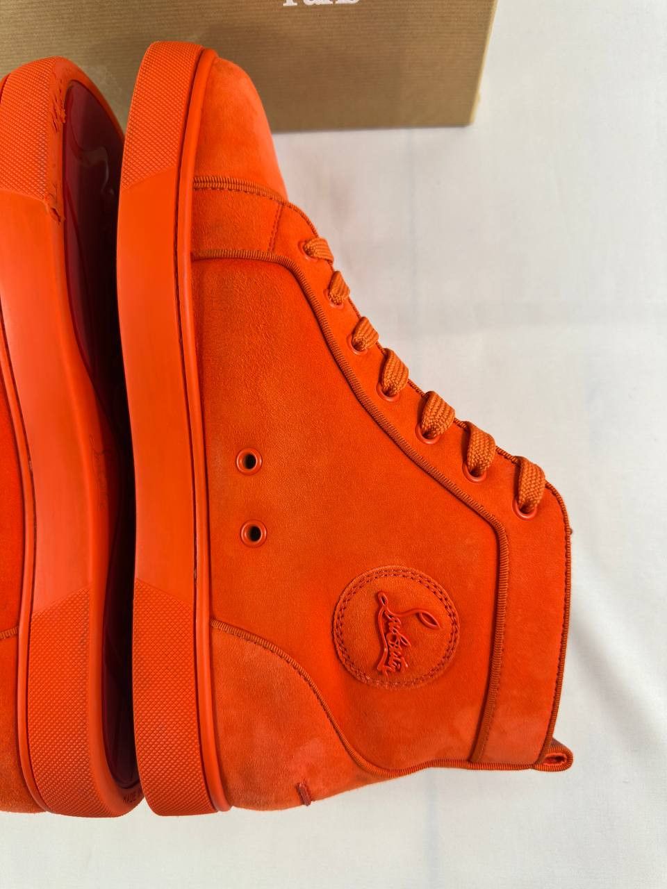 Christian Louboutin Christian Louboutin Louis Orlato Flat Sneakers Orange Suede Size US 11 / EU 44 - 13 Thumbnail