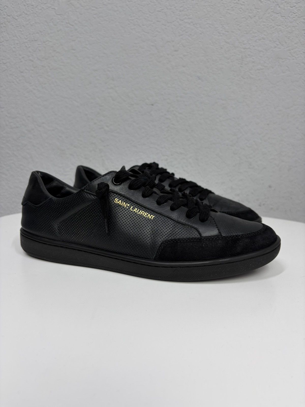 Saint Laurent Paris Saint Laurent Paris Black Leather Sneakers Low Top Shoes Size US 9.5 / EU 42-43 - 5 Thumbnail
