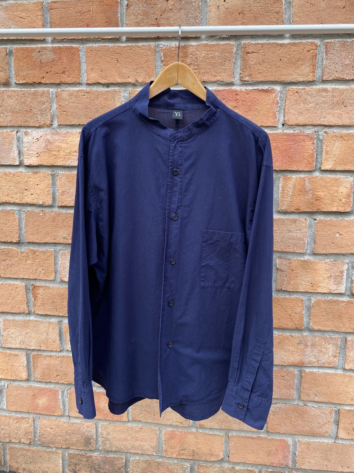 Y's Y's Yohji Yamamoto Blue Mandarin Collar Shirt Size US M / EU 48-50 / 2 - 12 Thumbnail