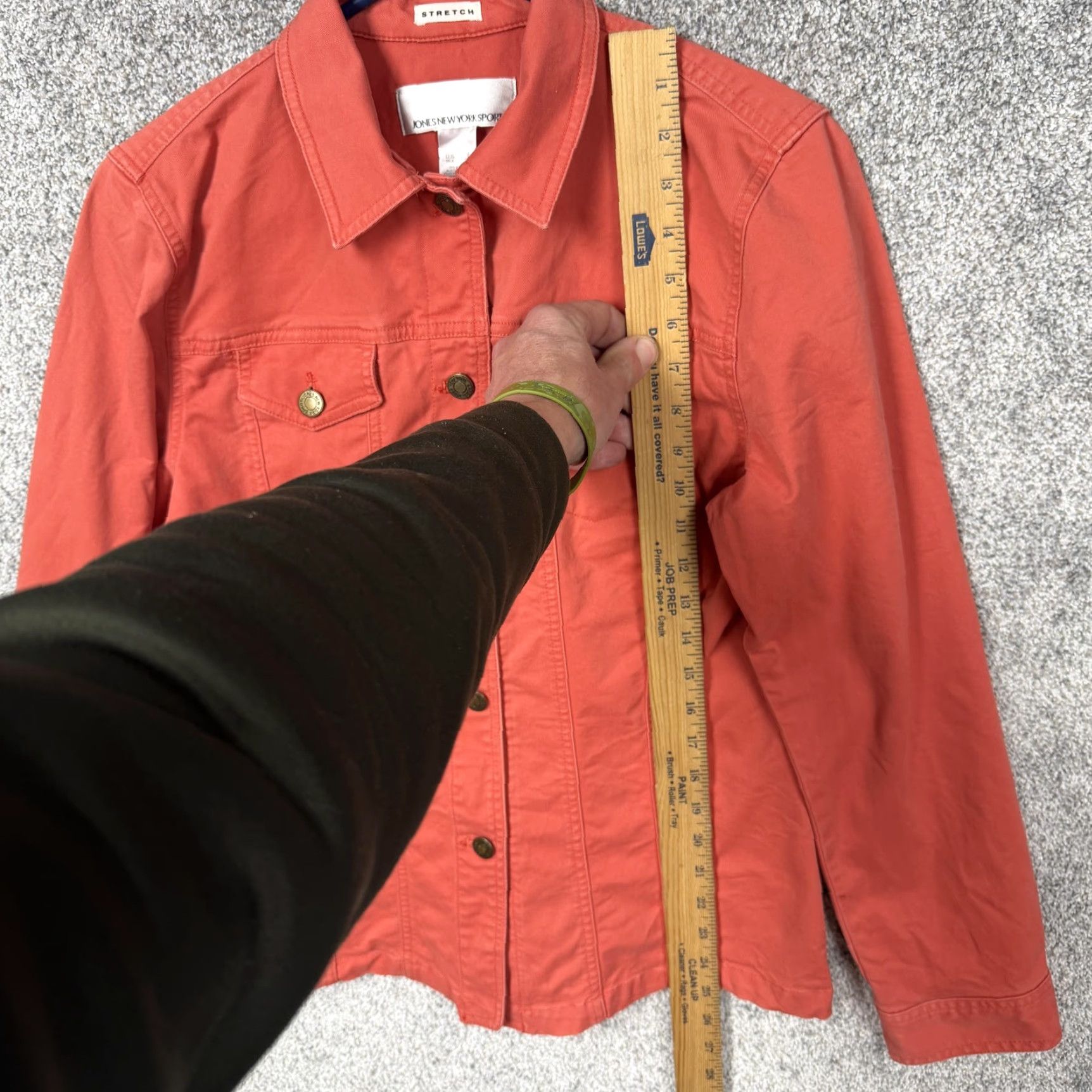 Jones New York Jones New York Sport Trucker Jacket Womens S Orange Twill Stretch Casual Daily Coat Size S / US 4 / IT 40 - 2 Thumbnail