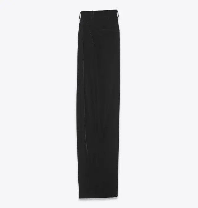 Saint Laurent Paris o1bcso1str1124 Wide-Leg Pants in Silk Velvet in Black Size US 36 / EU 52 - 2 Thumbnail