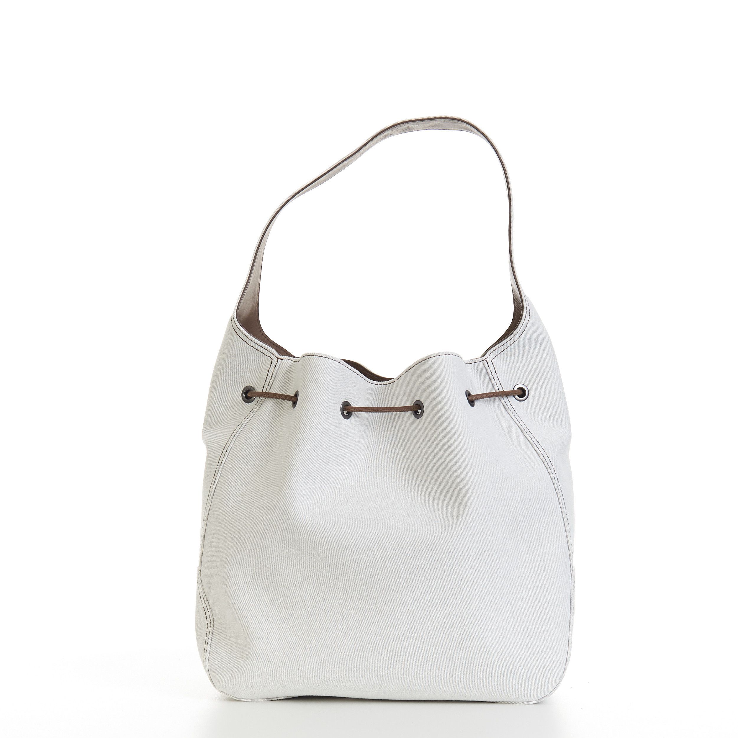 Brunello Cucinelli BC Duo Bucket Bag In Cotton & Linen Gabardine Size ONE SIZE - 5 Thumbnail