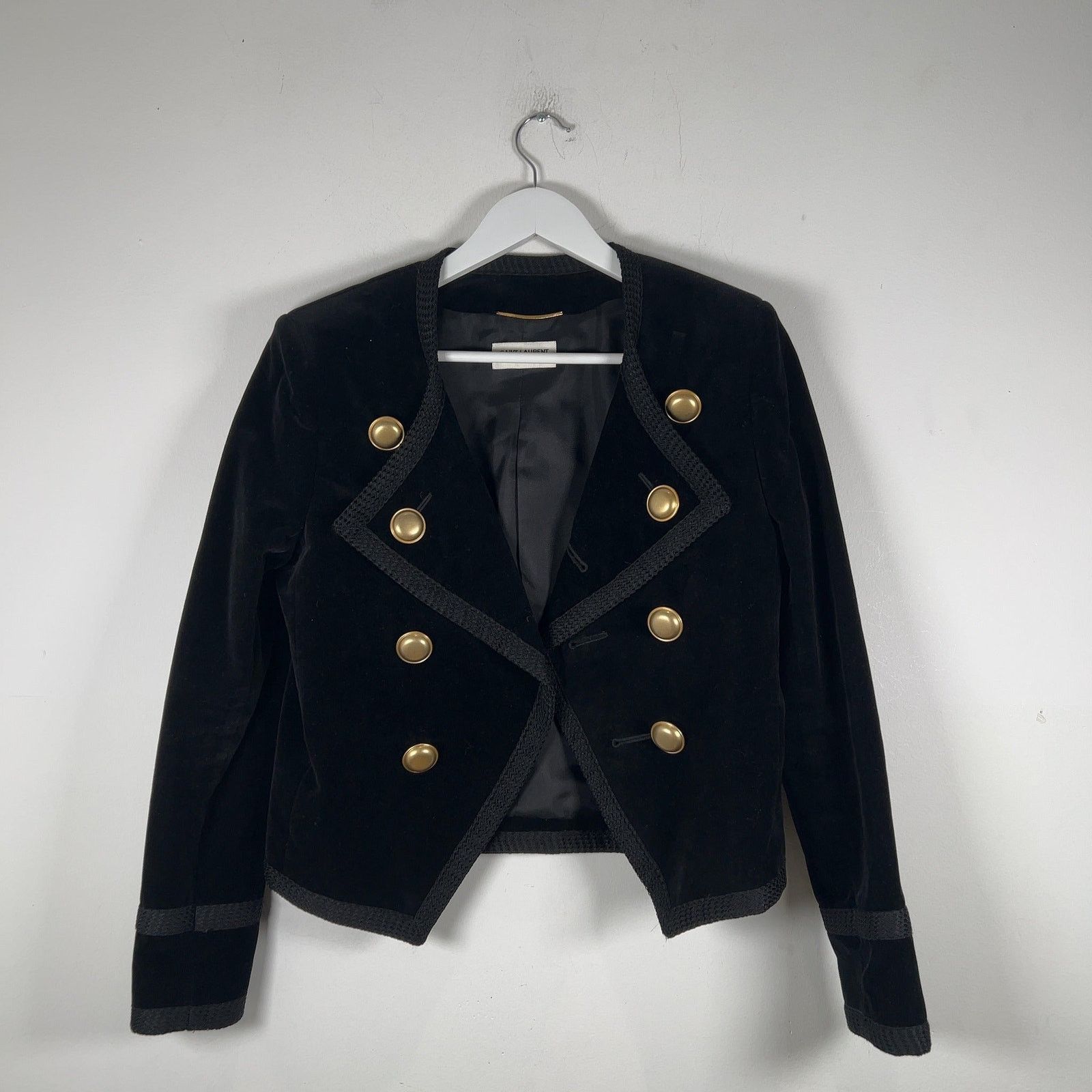 Saint Laurent Paris Saint Laurent Double Breasted Velour Short Blazer Jacket Size S / US 4 / IT 40 - 1 Thumbnail
