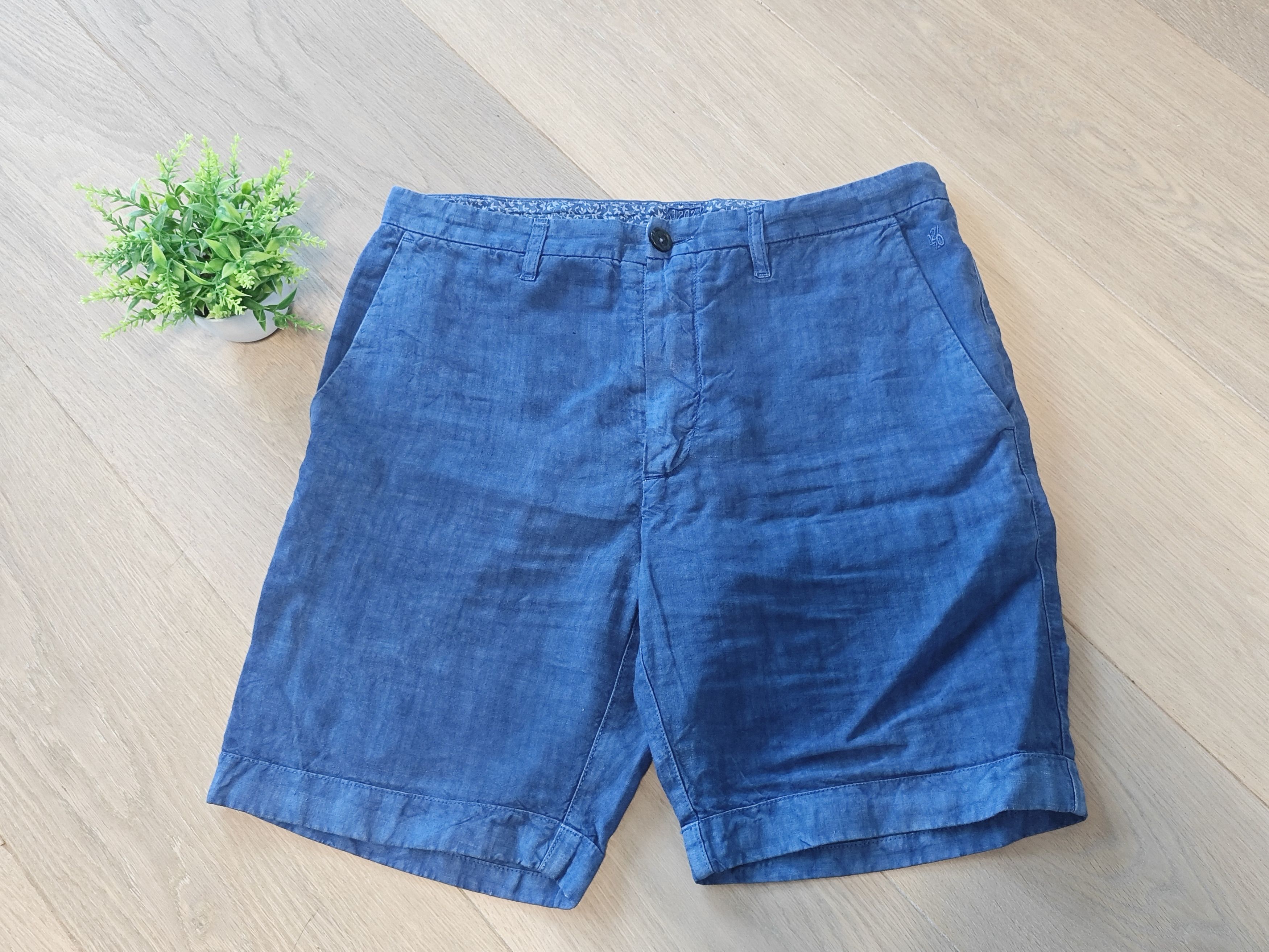 120% Lino 120% Lino Navy Shorts Size US 28 / EU 44 - 1 Thumbnail