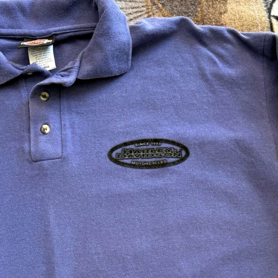 Harley Davidson VINTAGE Harley Davidson Polo Shirt Adult XL Blue Long Sleeve Biker Motorcycle 90s Y2k Mens Size US XL / EU 56 / 4 - 5 Thumbnail