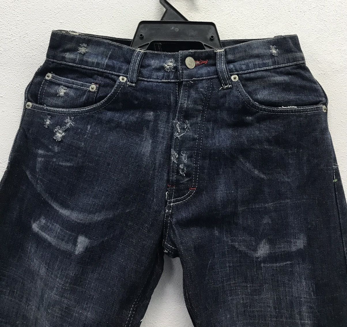 Handmade × Vintage Vintage Hand Made By Buddhist Punk Denim Pants Size US 29 - 3 Thumbnail