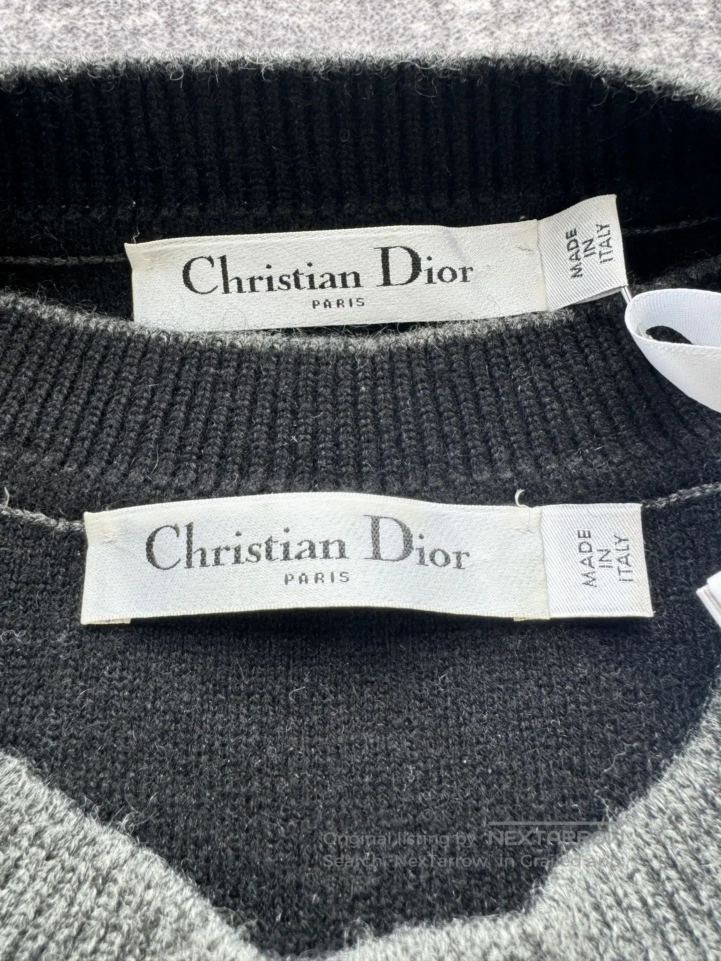 Dior Dior Black-Grey JA8 Slogan Cashmere Cardigan Two-Piece Set Size XS / US 0-2 / IT 36-38 - 3 Thumbnail