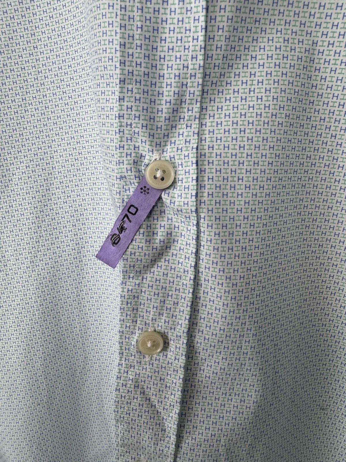 Hackett Hackett London monogram blue slim fit long sleeve shirt Size US L / EU 52-54 / 3 - 5 Thumbnail