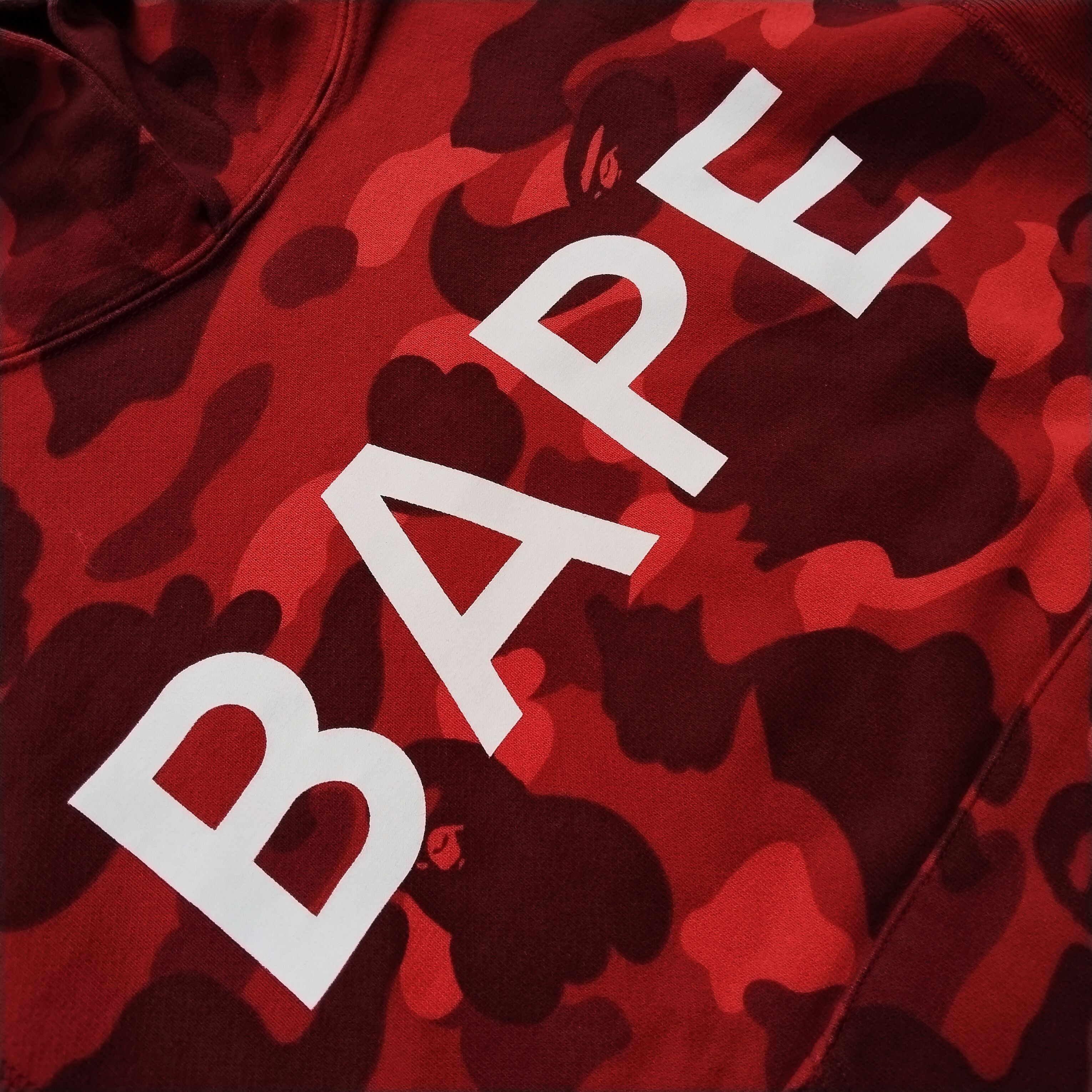 Bape Bape Kids Spellout Red Camo Pullover Hoodie Size ONE SIZE - 2 Thumbnail