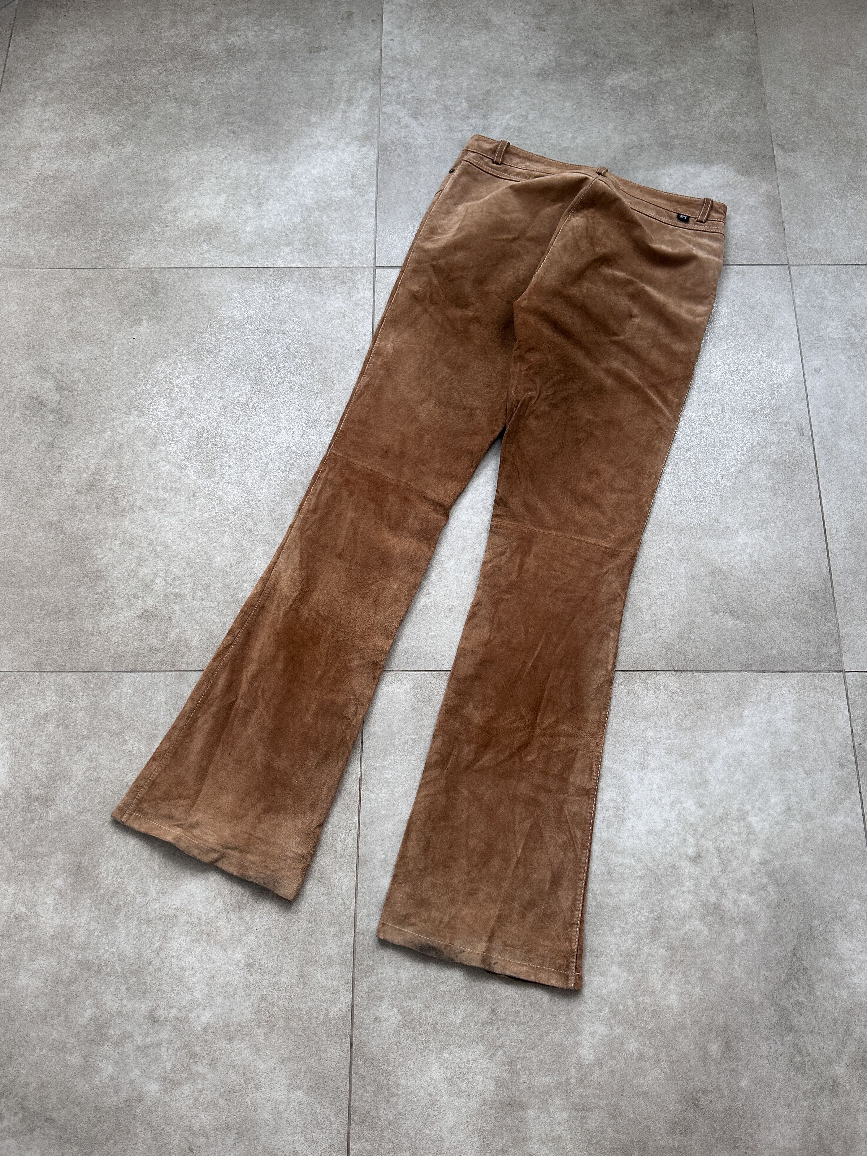 Leather Vintage Gipsy Western Flare Leather Pants Size 32" / US 10 / IT 46 - 4 Thumbnail
