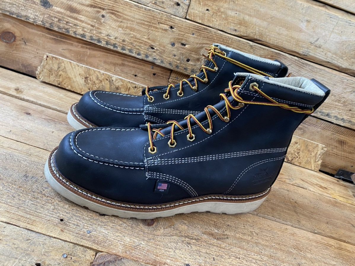 Thorogood Thorogood ‘8 black leather moc-toe boots sz 11.5 Size US 11.5 / EU 44-45 - 4 Thumbnail