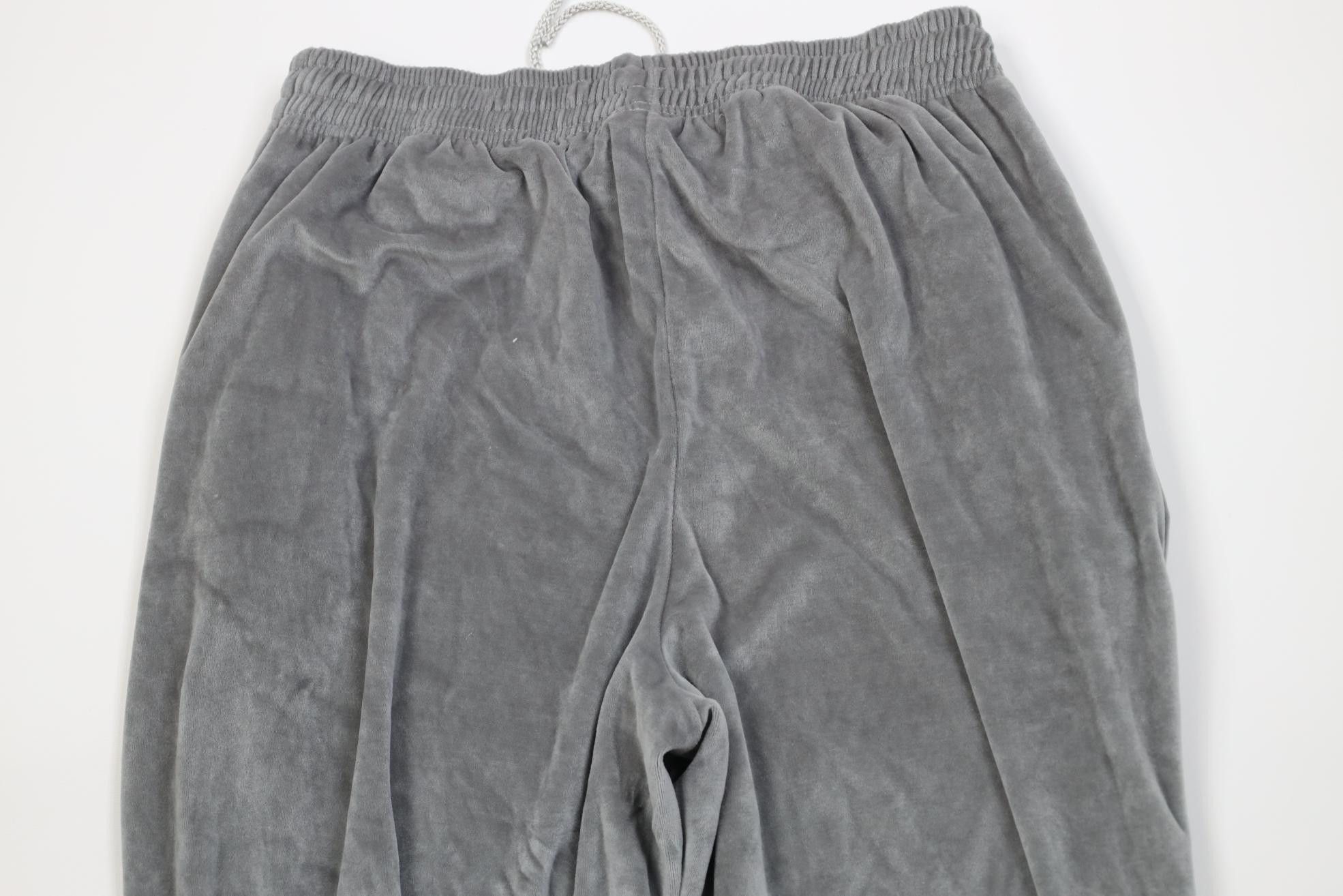 Vintage Vintage 90s Y2K Streetwear Velour Wide Leg Sweatpants Gray Size US 34 / EU 50 - 10 Thumbnail