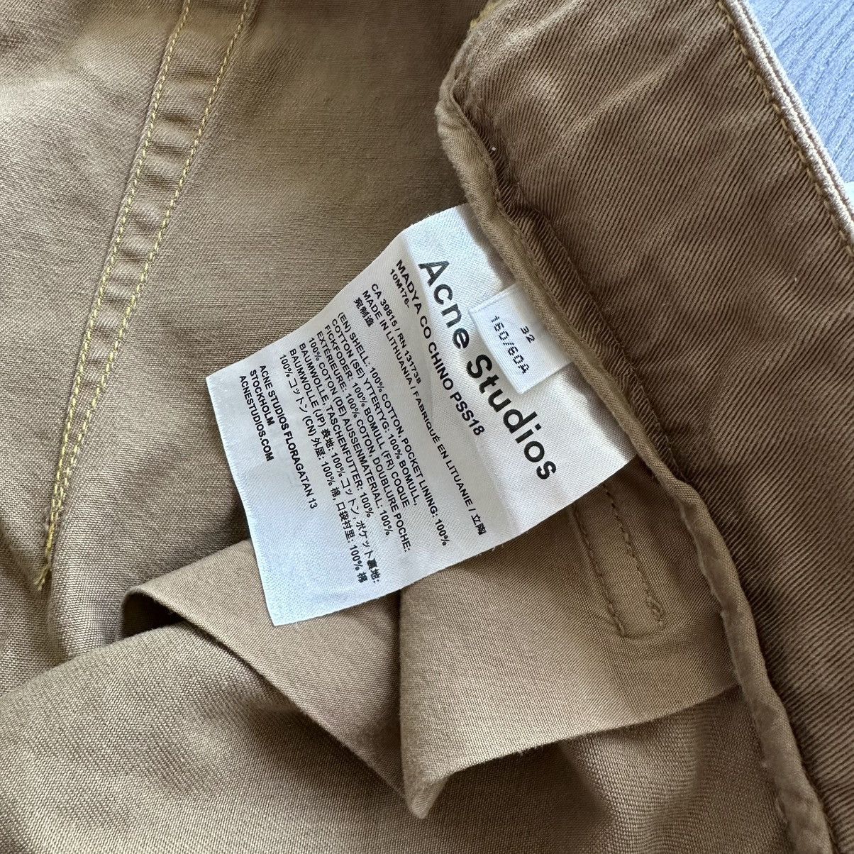 Acne Studios Acne Studios Madya Light Brown Chino Pants Size 23" - 4 Thumbnail