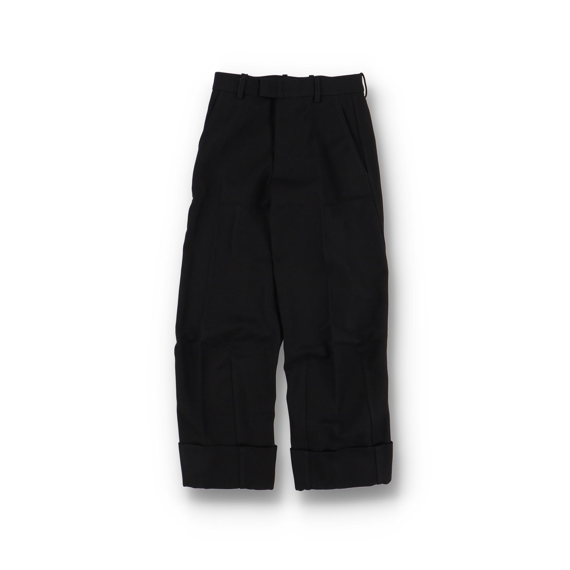 Bottega Veneta Black Ottoman Lapelled Cotton Trousers Size 24" / US 00 / IT 34 - 2 Thumbnail