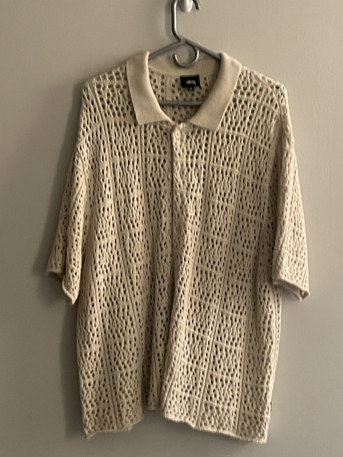 Stussy Crochet Button Up Shirt Size US XL / EU 56 / 4 - 1 Thumbnail