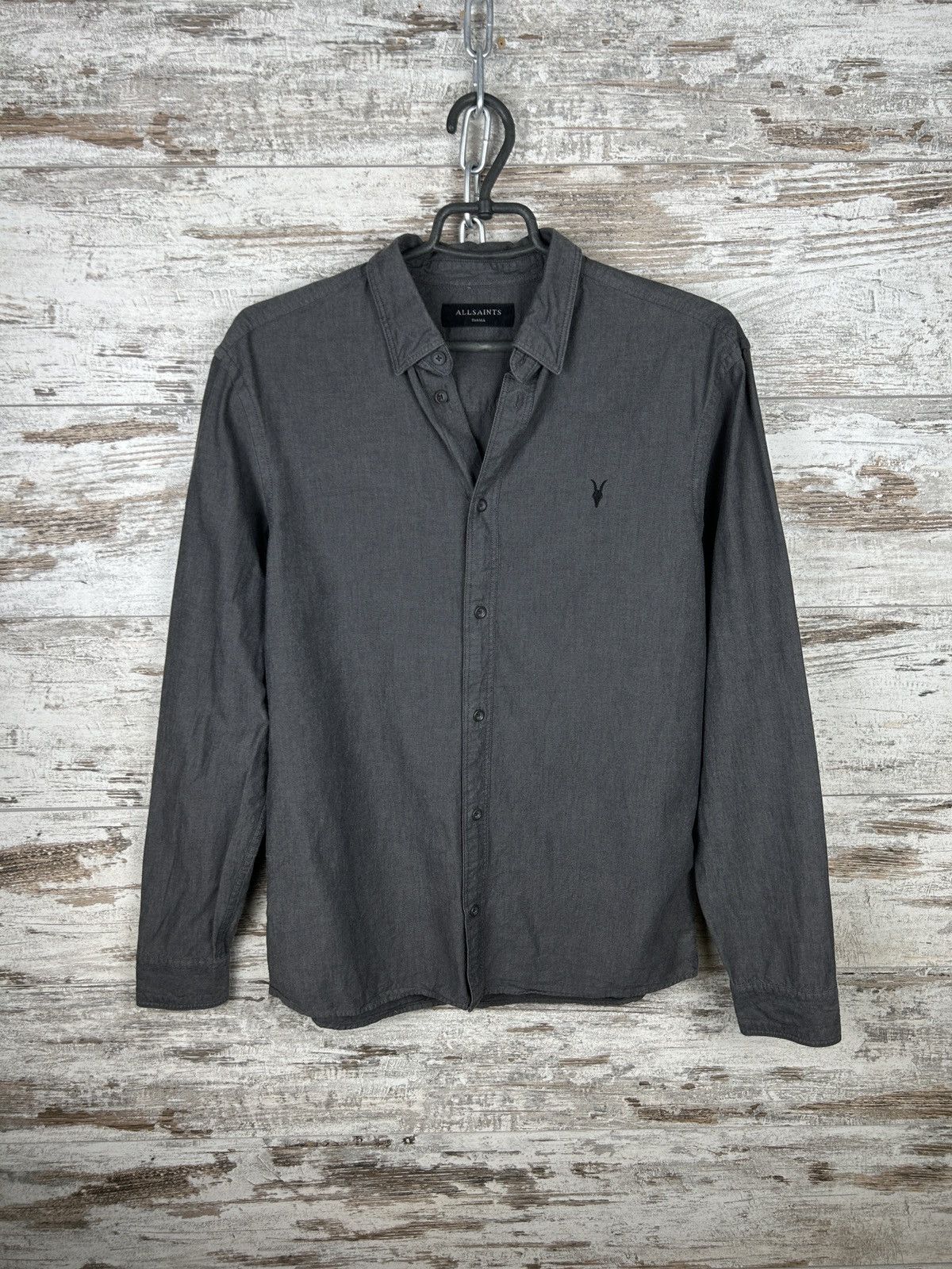 Allsaints Mens Vintage AllSaints Shirts button up luxury grey Japanese Size US S / EU 44-46 / 1 - 2 Thumbnail