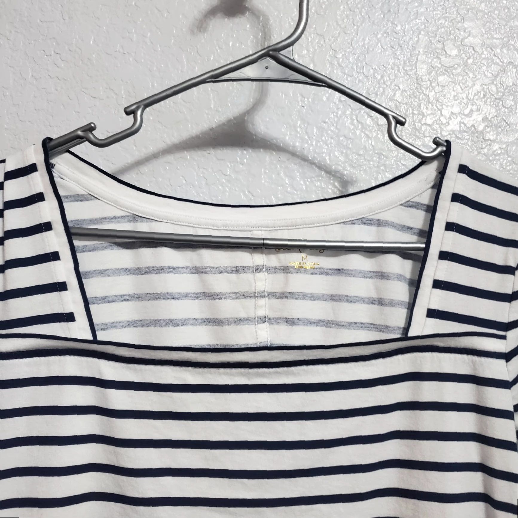 Lilly Pulitzer Lilly Pulitzer T-Shirt Dress Women M White Navy Blue Striped Coastal Beachy FLAW dress Size M / US 6-8 / IT 42-44 - 4 Thumbnail