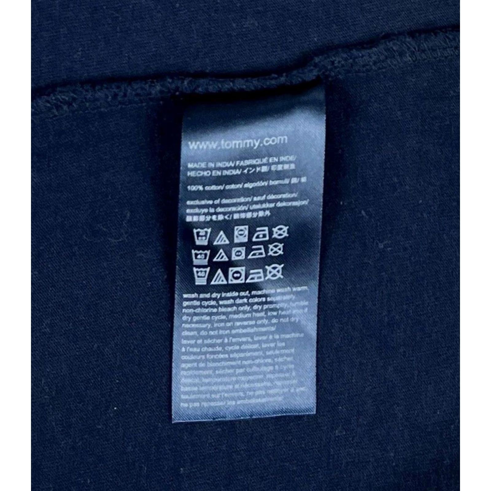 Tommy Hilfiger Tommy Hilfiger T-Shirt Man Navy Blue 100% Cotton Crew Neck Short Sleeve Size L Size US L / EU 52-54 / 3 - 7 Thumbnail