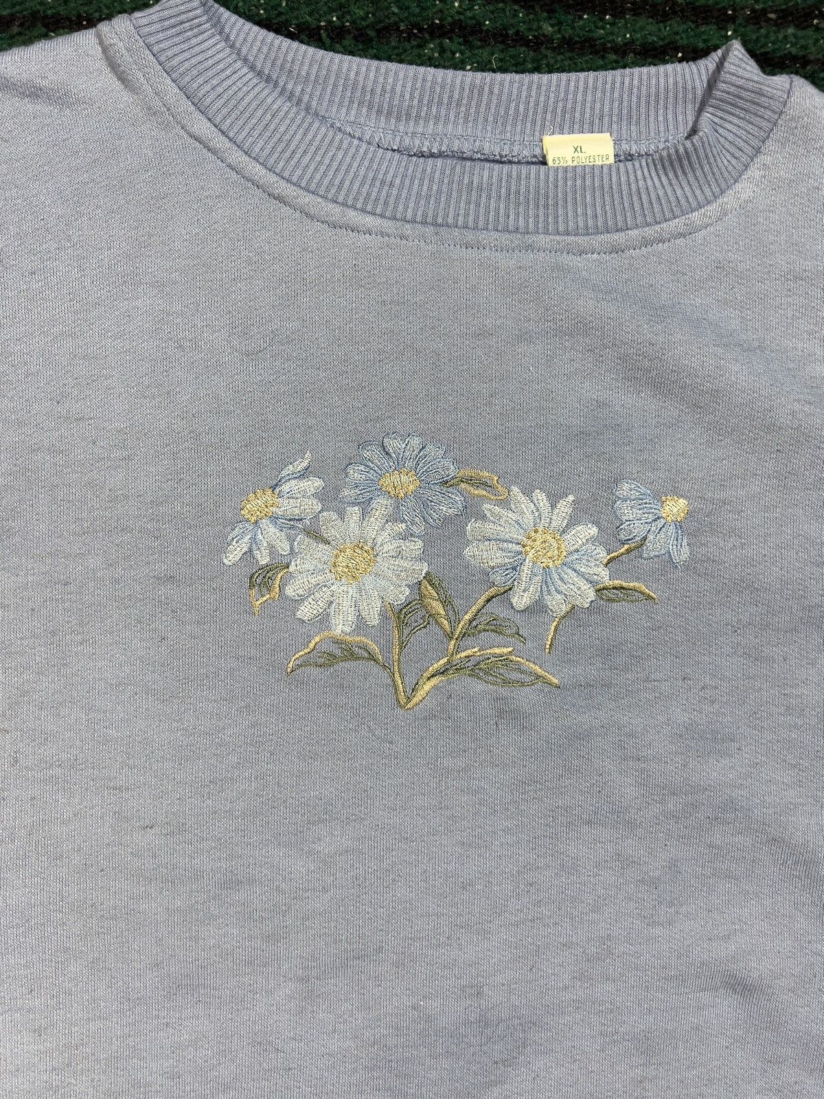 Vintage Vintage Blue Daisies Sweater Size XL / US 12-14 / IT 48-50 - 3 Thumbnail