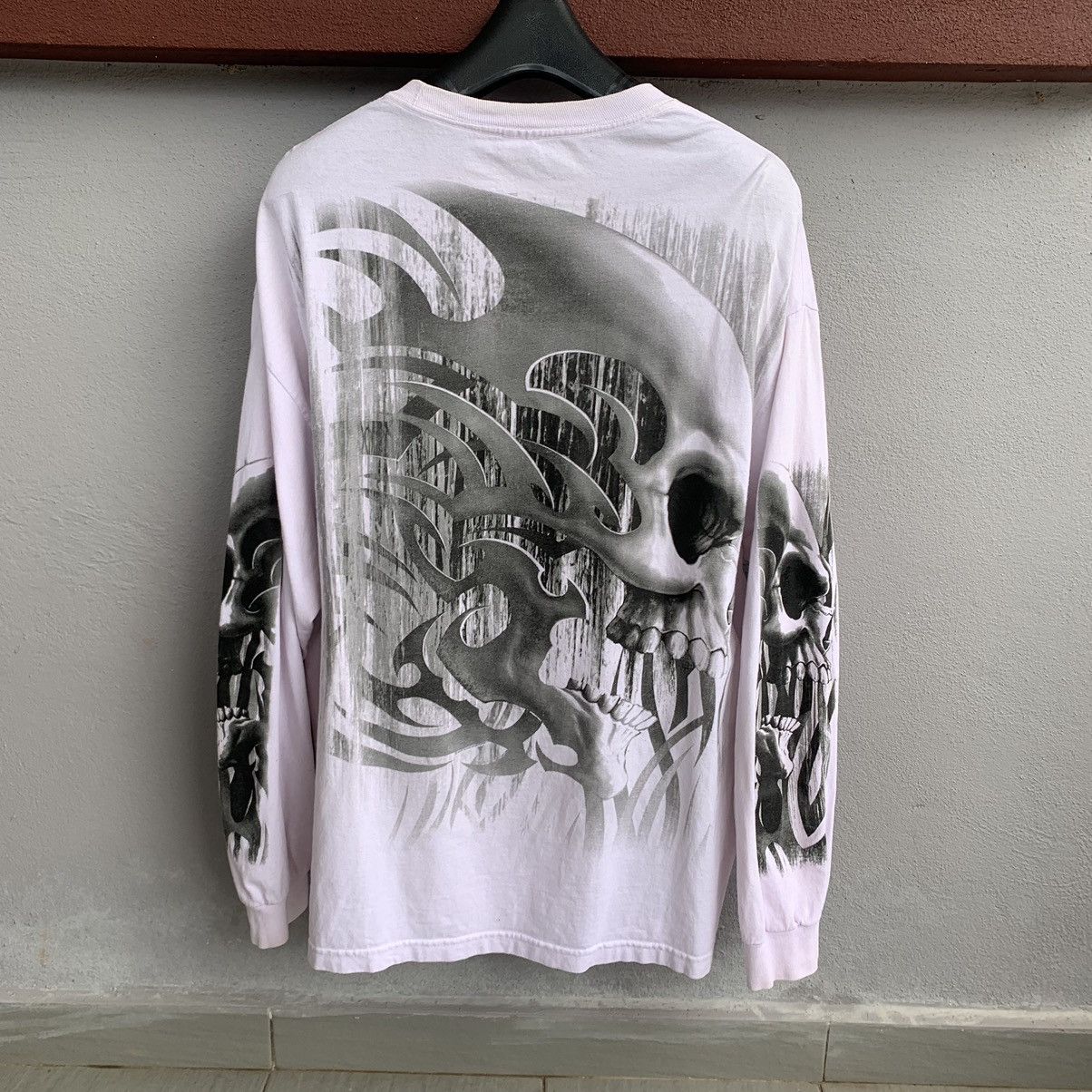Vintage Vintage Y2K Overprint Ghost Skulls Printed Long Sleeve Tee Size US XXL / EU 58 / 5 - 2 Thumbnail