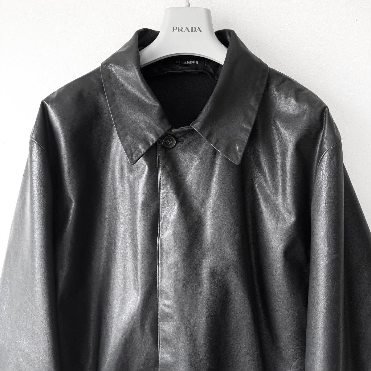Jil Sander Jil Sander 2000’s Black Wool Lined Short Leather Coat Size US M / EU 48-50 / 2 - 2 Thumbnail