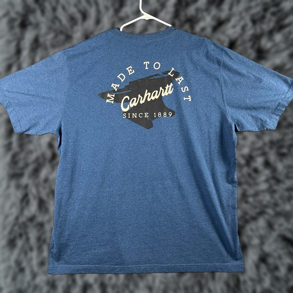 Carhartt Carhartt Made To Last T Shirt XL Indigo Blue Loose Fit Anvil Graphic TK-6153-M Mens Shirts Size US XL / EU 56 / 4 - 1 Thumbnail
