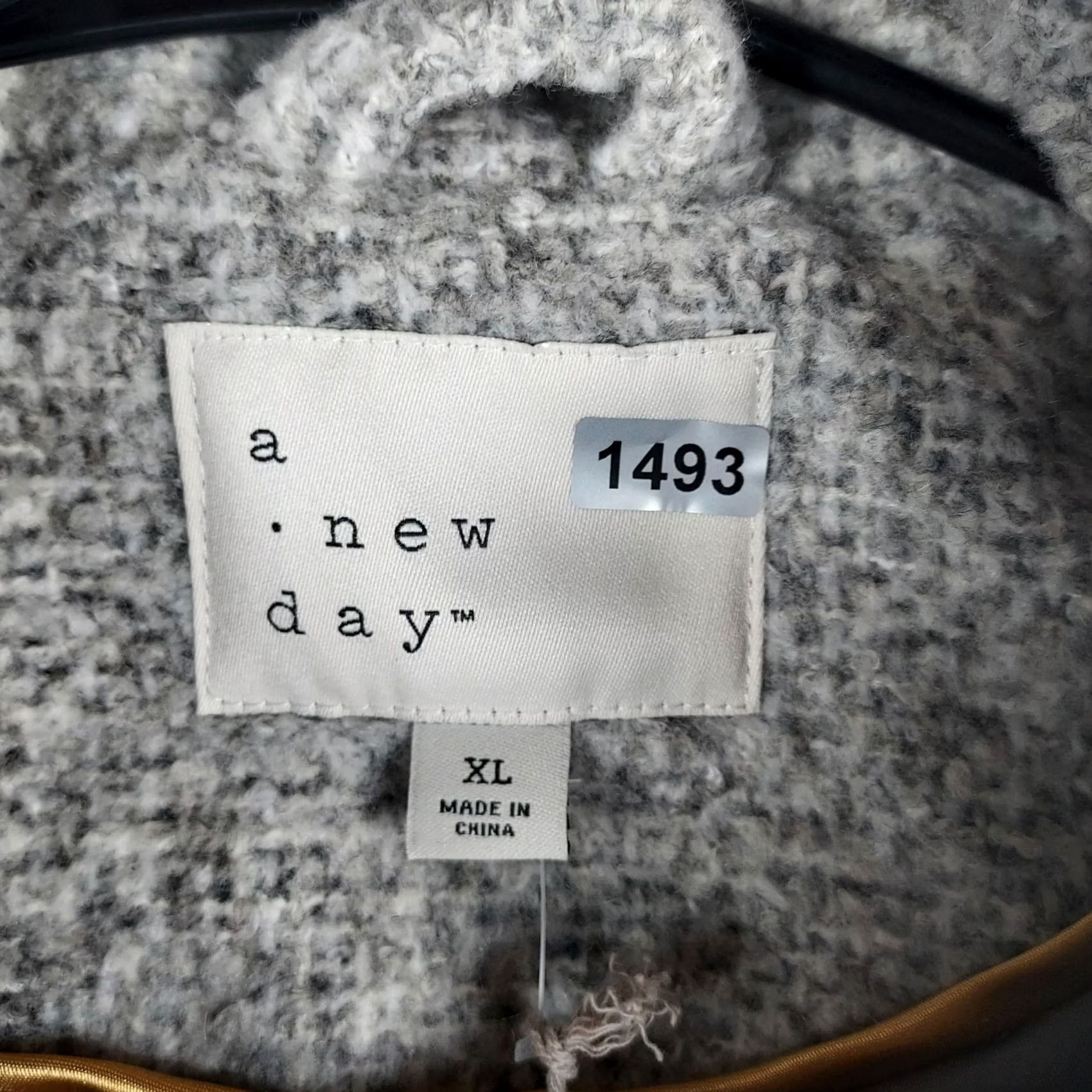 Vintage A New Day Womens Jacket Pea Coat Gray XL NWT Polyester Double Breasted Button - Casual Winter Fall Women Size XL / US 12-14 / IT 48-50 - 8 Thumbnail