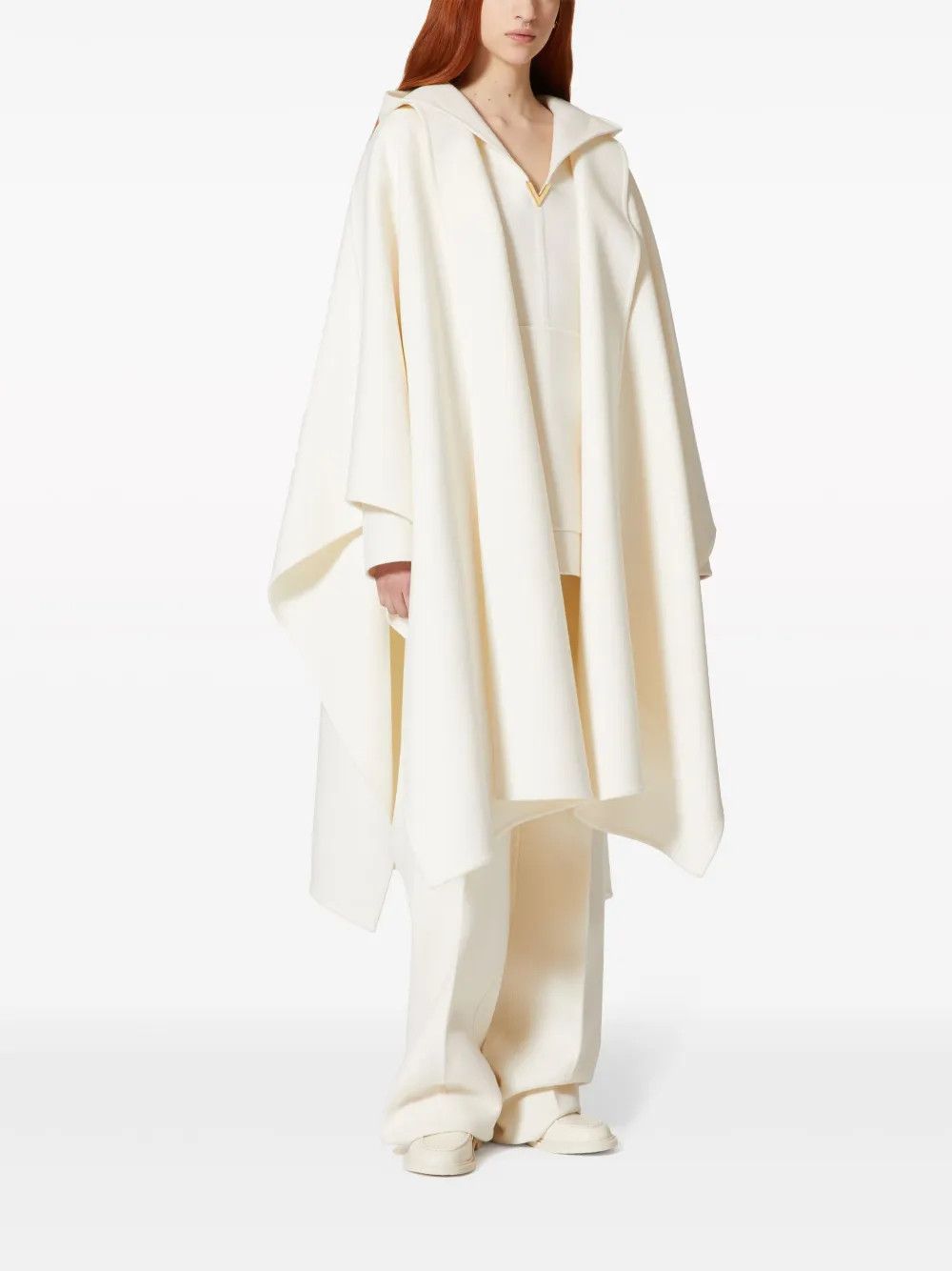 Valentino o1y0226 Size : S / Turtleneck Cloak in White Size ONE SIZE - 3 Thumbnail