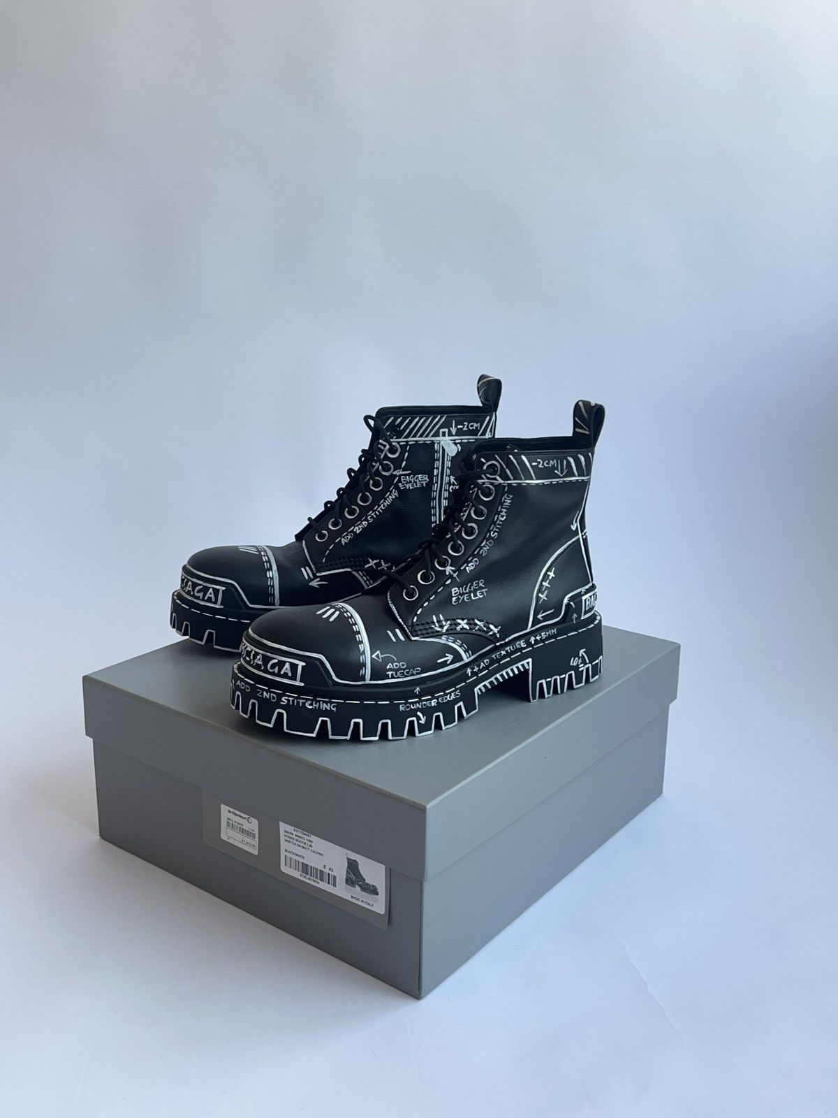 Balenciaga Balenciaga Strike L20 Boots sketch graffiti printed Grailed