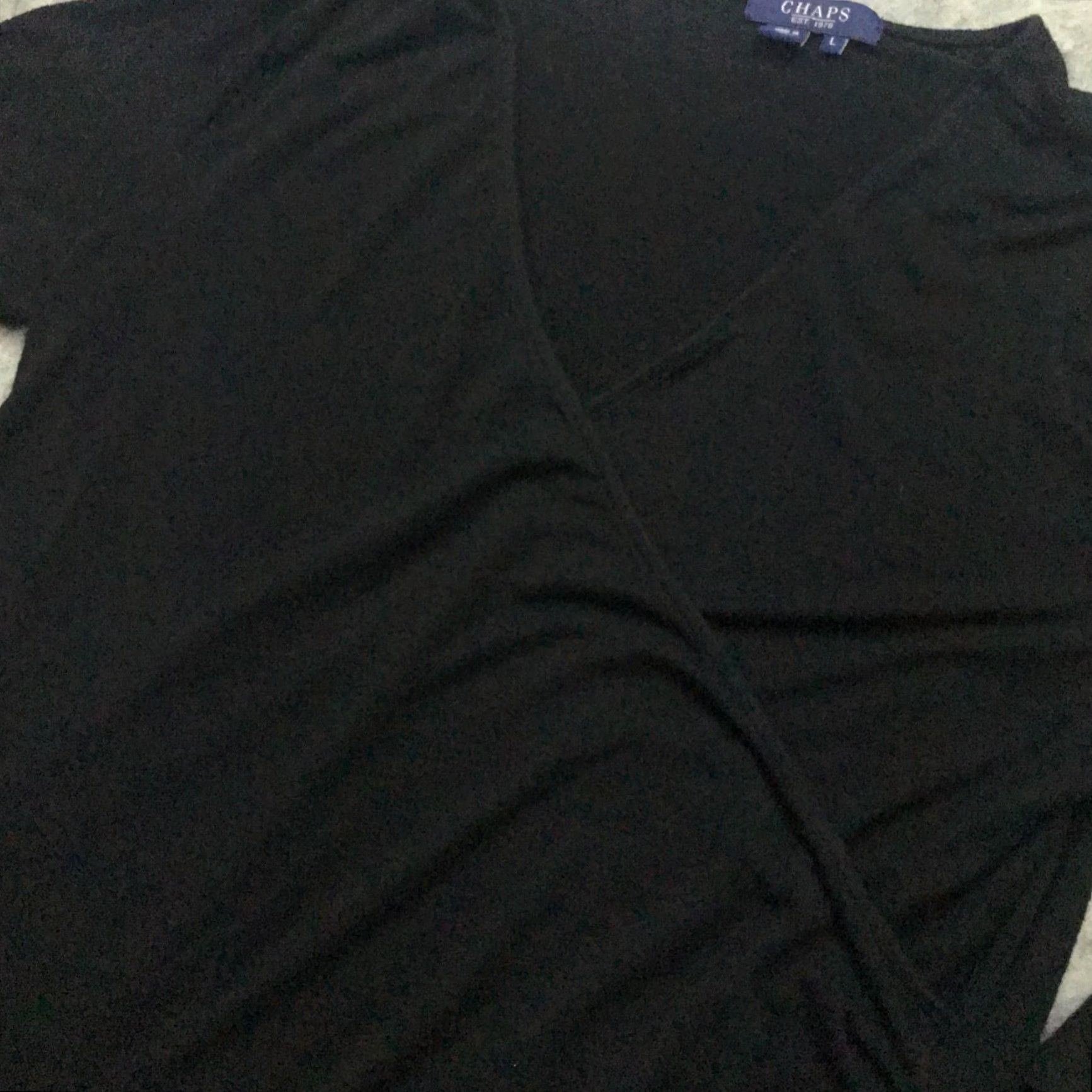 Chaps Chaps Shirt Womens Large Black Long Sleeve V-Neck Top Stretch - T-Shirt - Regular - women - Large - Black - Chaps V-Neck shirt - 60 day return policy Size L / US 10 / IT 46 - 2 Thumbnail