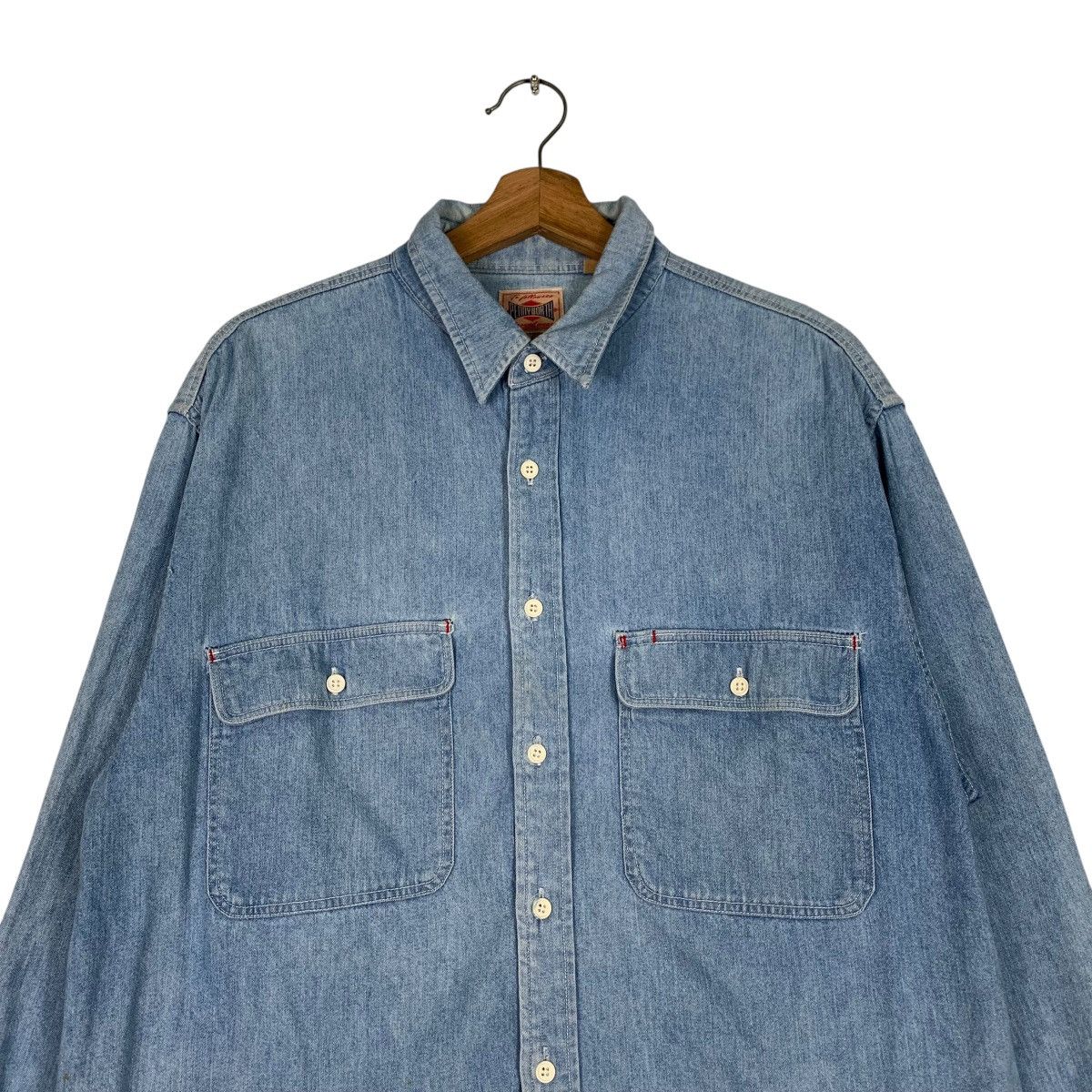 Vintage PENNY WORTH Western Chambray Denim Shirt #1265-C57 Size US L / EU 52-54 / 3 - 2 Thumbnail