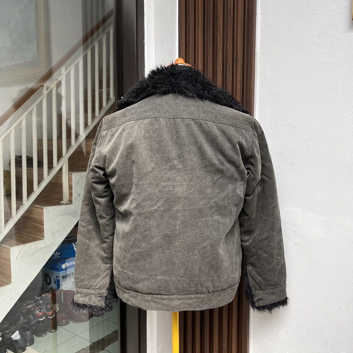 Katharine Hamnett London Blouson Fux Faur trucker Jacket