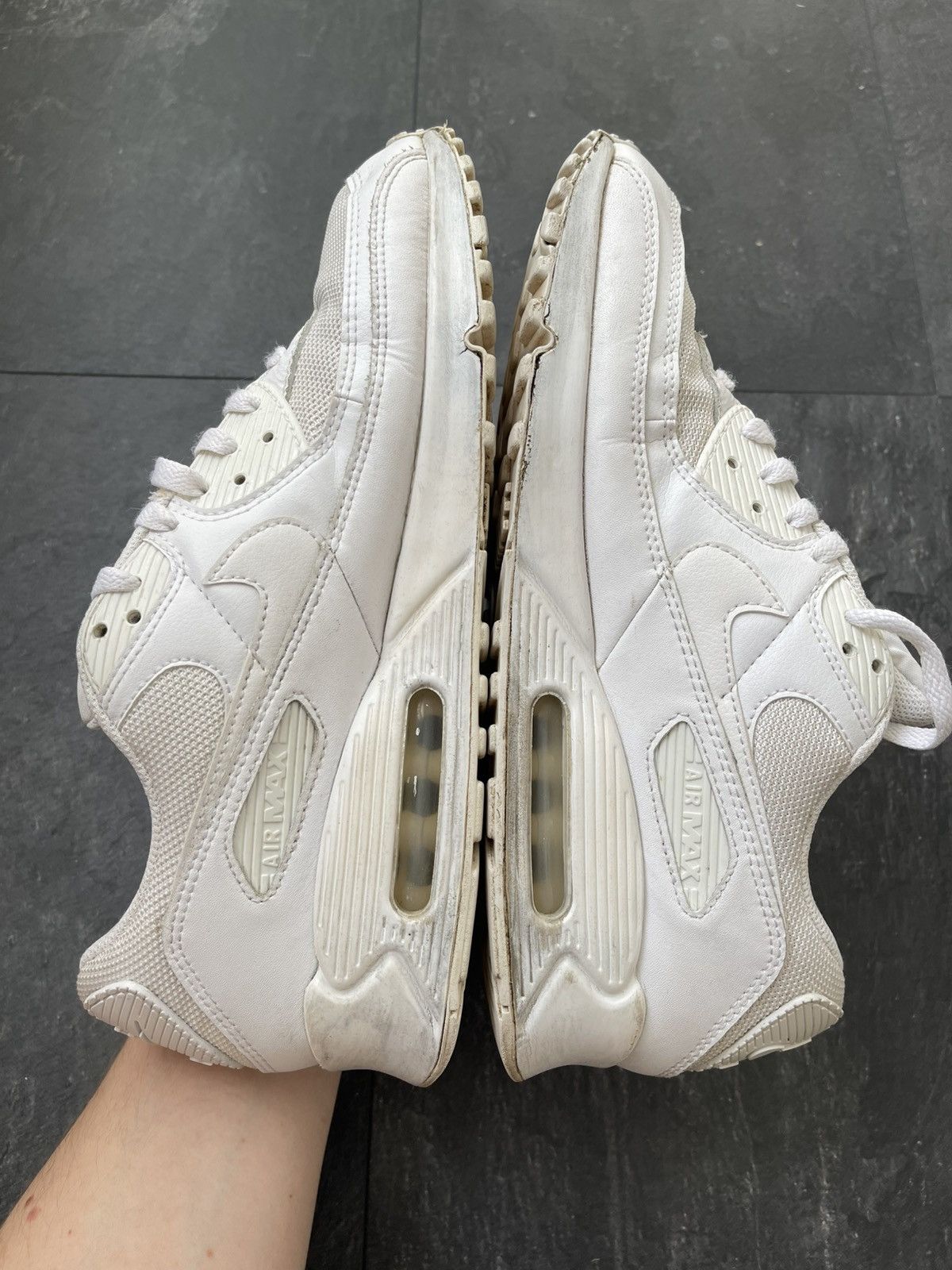 Nike Nike Air Max 90 White Leather Size US 12 / EU 45 - 13 Thumbnail