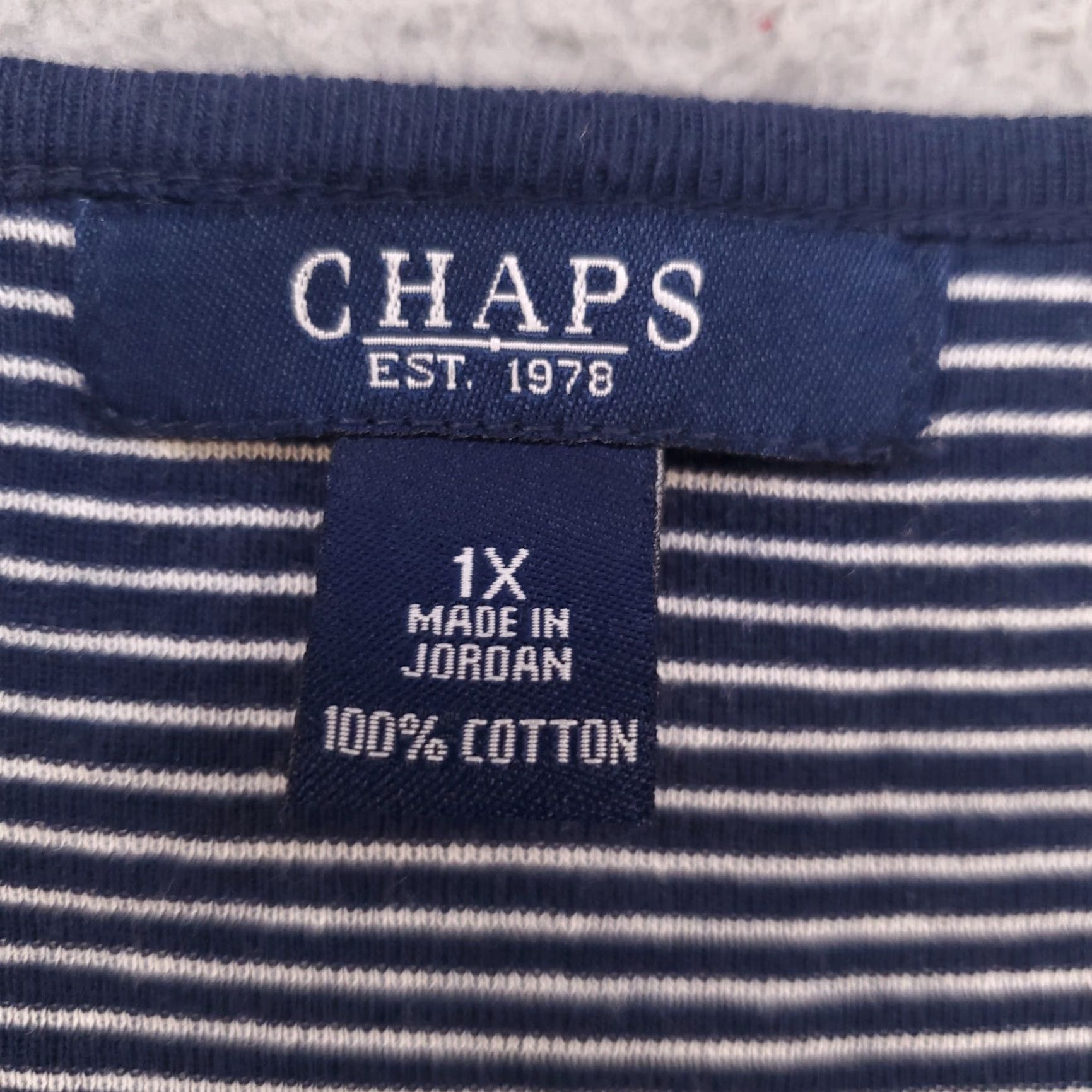 Chaps Chaps Womens Blouse 1X Size Plus Blue Nautical Striped Roll Tab Sleeve Short Sleeve Buckle Accent Size XL / US 12-14 / IT 48-50 - 7 Thumbnail