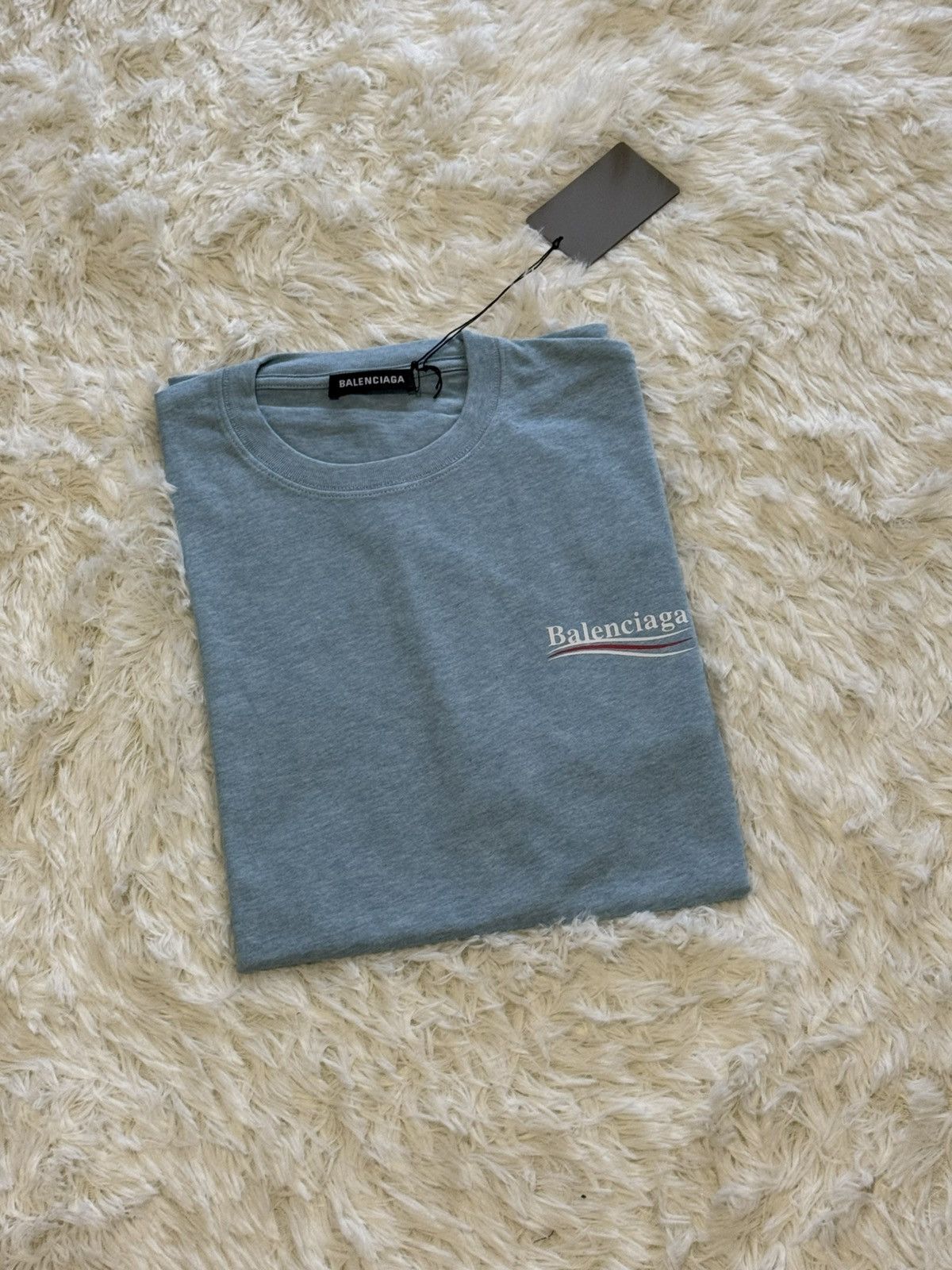 Balenciaga Balenciaga sky blue t shirt Size US M / EU 48-50 / 2 - 1 Thumbnail