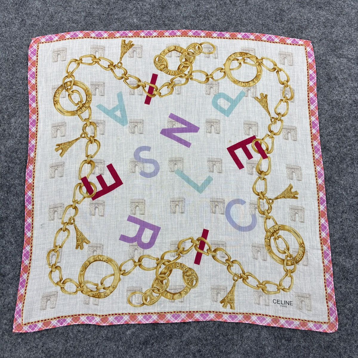 Celine × Vintage Handkerchief # E037 # Bandana # Neckerchief Size ONE SIZE - 2 Thumbnail
