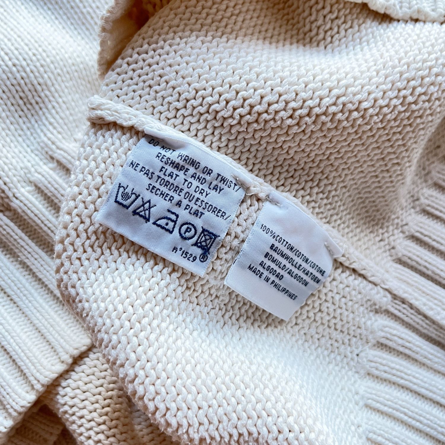 Polo Ralph Lauren Cotton Knit V-Neck Sweater Pullover in White Size US L / EU 52-54 / 3 - 8 Thumbnail