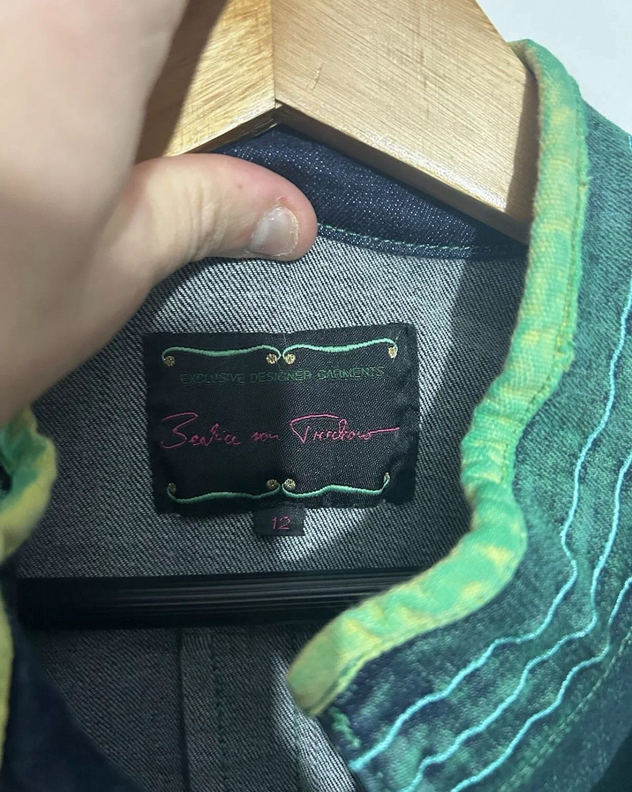Other Beatrice Von Tresckow Jacket Size 12 Green Embroidered Size M / US 6-8 / IT 42-44 - 6 Thumbnail