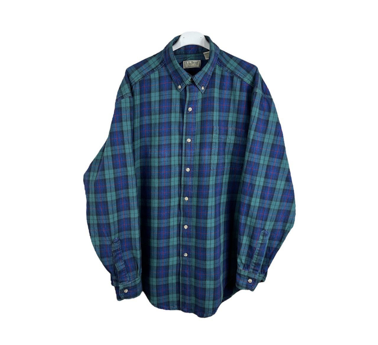 Flannel × L.L. Bean Vintage LL Bean plaid tartan flannel shirt USA with pocket Size US L / EU 52-54 / 3 - 1 Thumbnail
