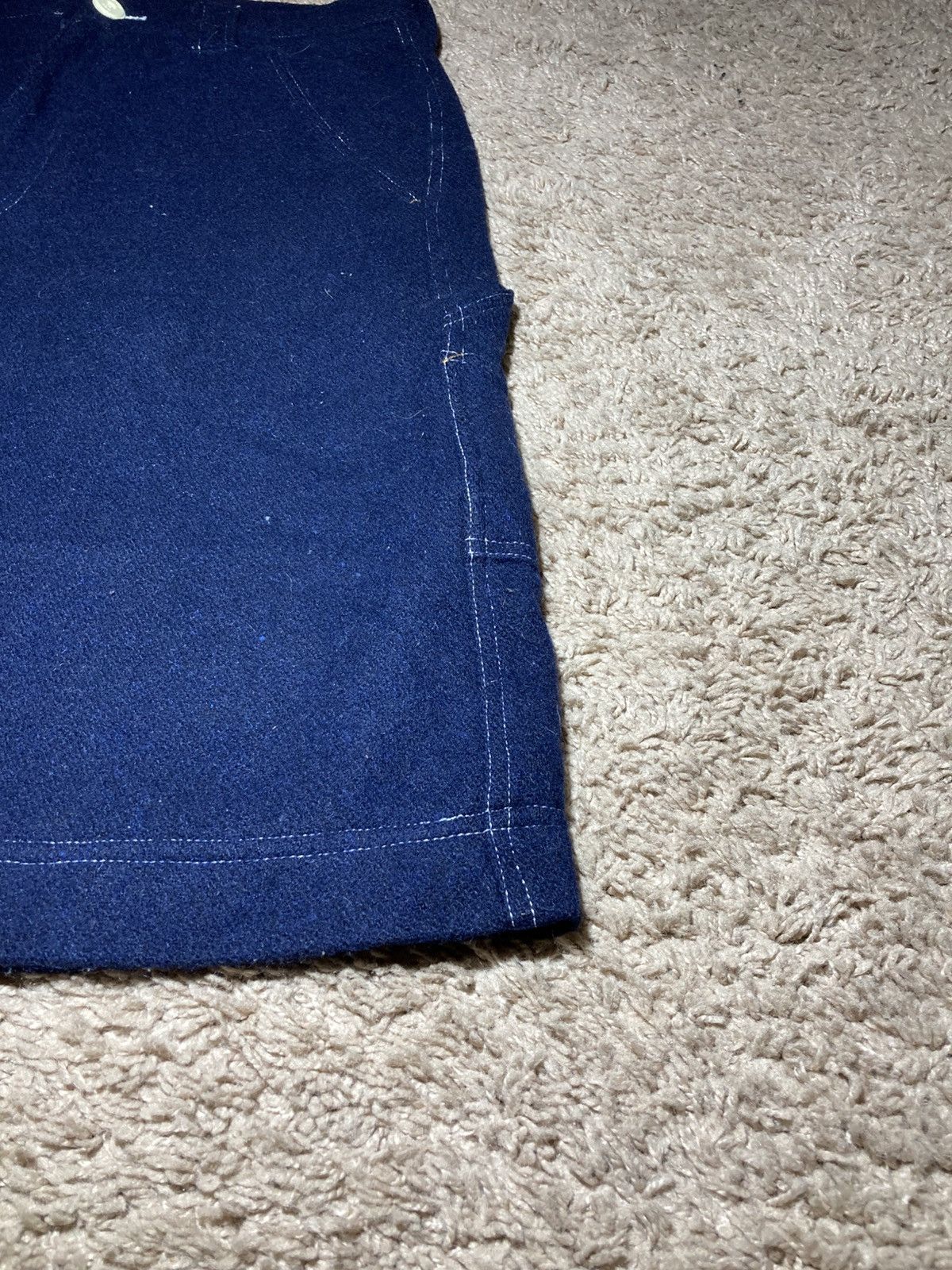 Japanese Brand 90s Milkboy Wool Carpenter Shorts Contrast Stitch Denim Faux Size US 30 / EU 46 - 4 Thumbnail