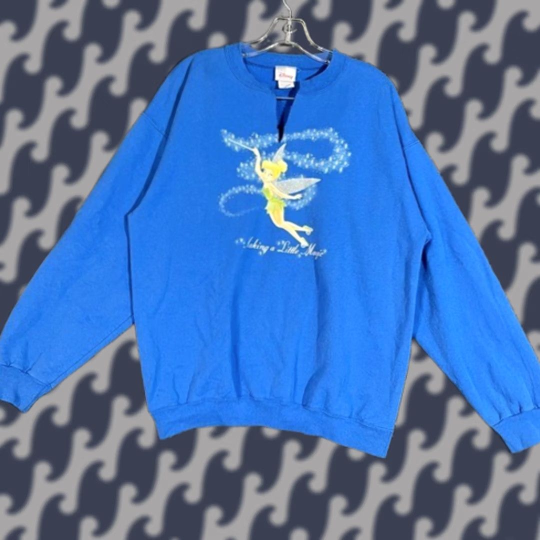 Disney VINTAGE Disney Store Blue Tinker Bell Pullover Sweater Women's XL Blue Pullover Tinker Bell Disney Store Women XL Size XL / US 12-14 / IT 48-50 - 1 Thumbnail