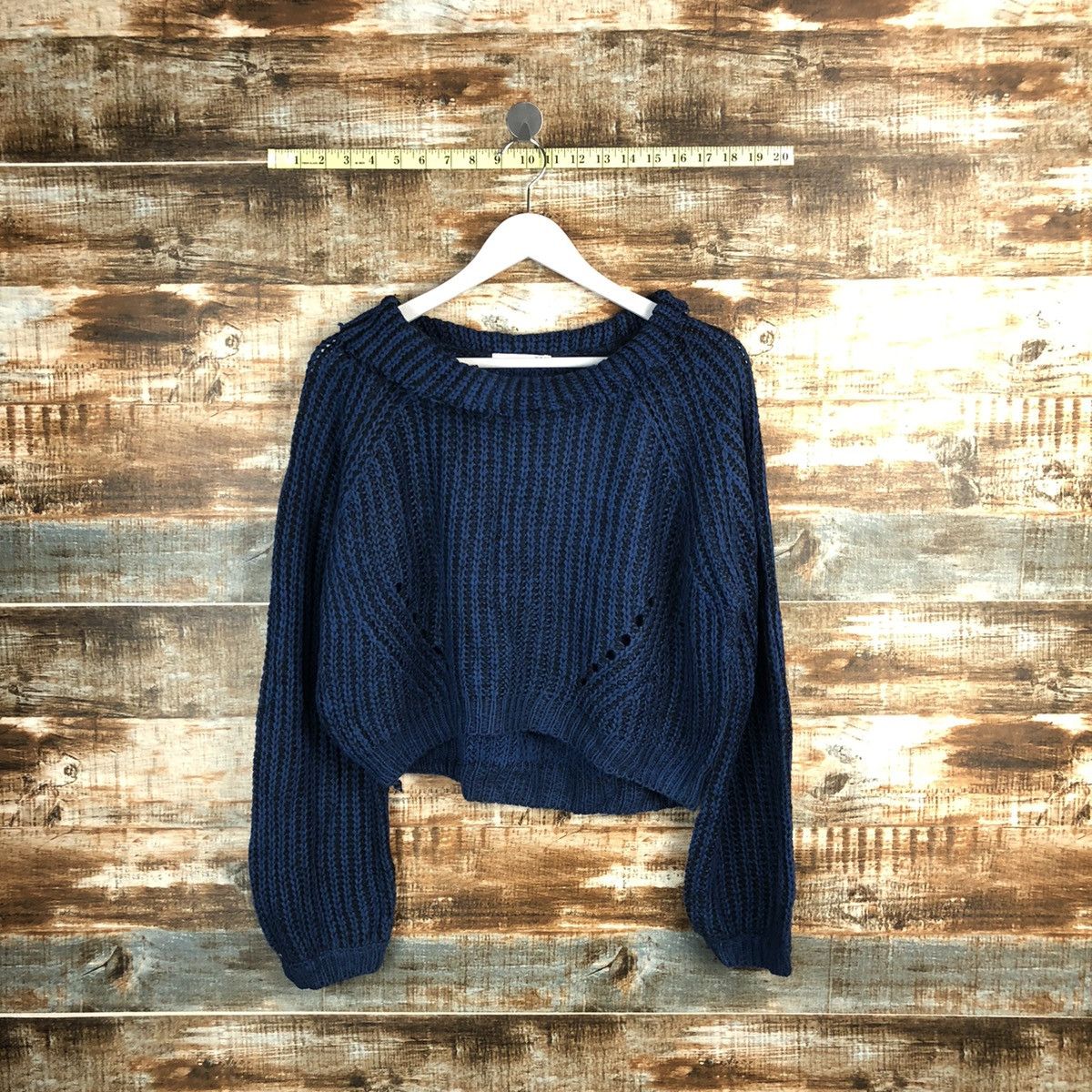 Homespun Knitwear × Japanese Brand 003 J.Ferry Blue Knitwear crop top #A1690 Size M / US 6-8 / IT 42-44 - 1 Thumbnail