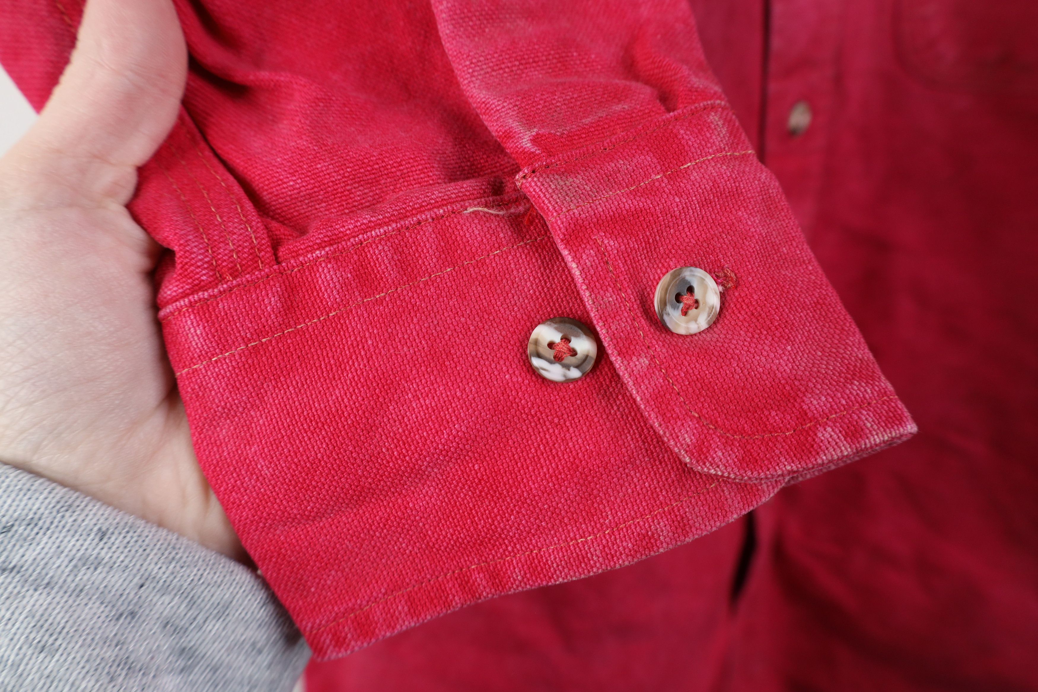 Carhartt Vintage 90s Carhartt Acid Wash Canvas Button Shirt Red USA Size US M / EU 48-50 / 2 - 6 Thumbnail