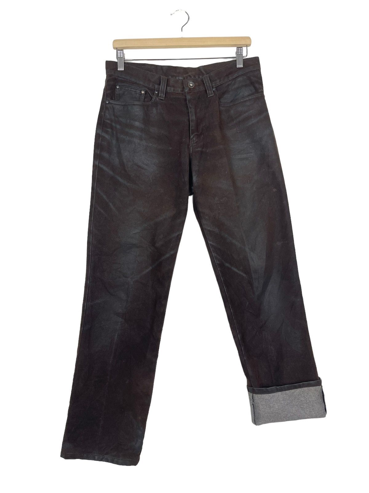 Japanese Brand Crazy Jun Men Black Jeans Size US 33 - 5 Thumbnail