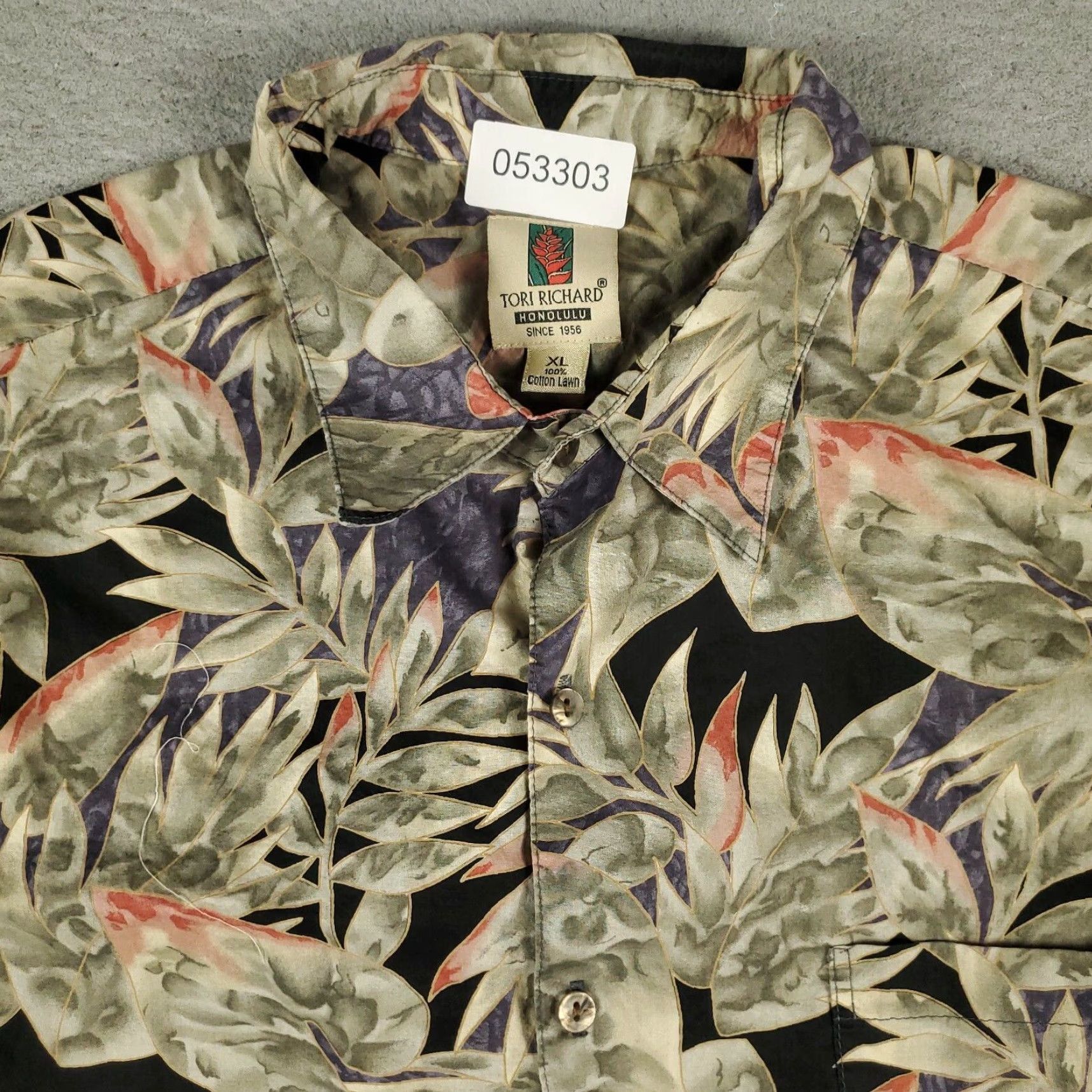 Tori Richard Tori Richard Shirt Mens XL Floral Hawaiian Button Up Short Sleeve Adult XL Brown Cotton Hawaiian Shirt Beach Aloha 1950s-Modern Mens Size US XL / EU 56 / 4 - 2 Thumbnail